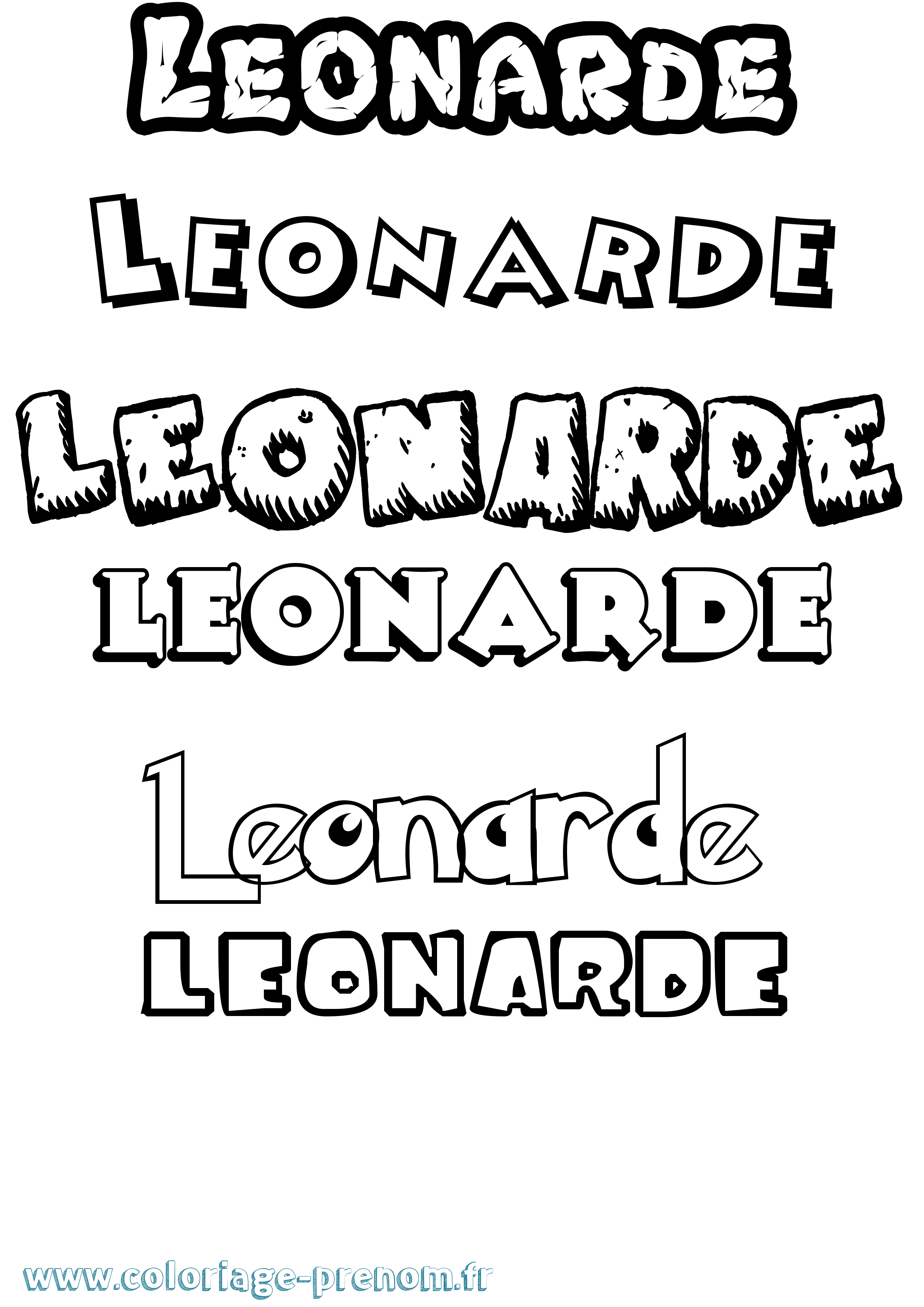 Coloriage Leonarde Dessin Animé Coloriage prénom Leonarde Dessin Animé