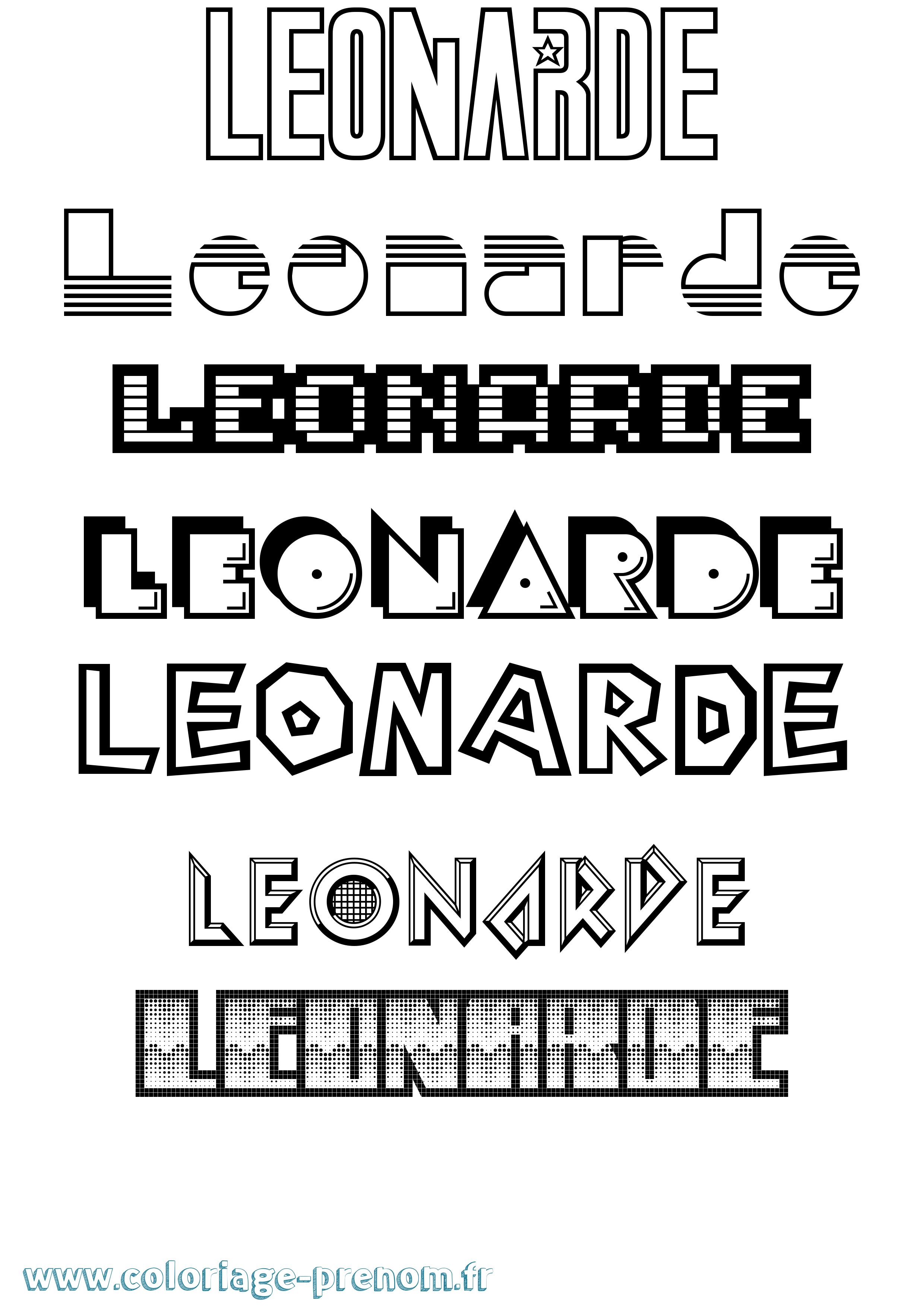 Coloriage Leonarde Jeux Vidéos Coloriage prénom Leonarde Jeux Vidéos