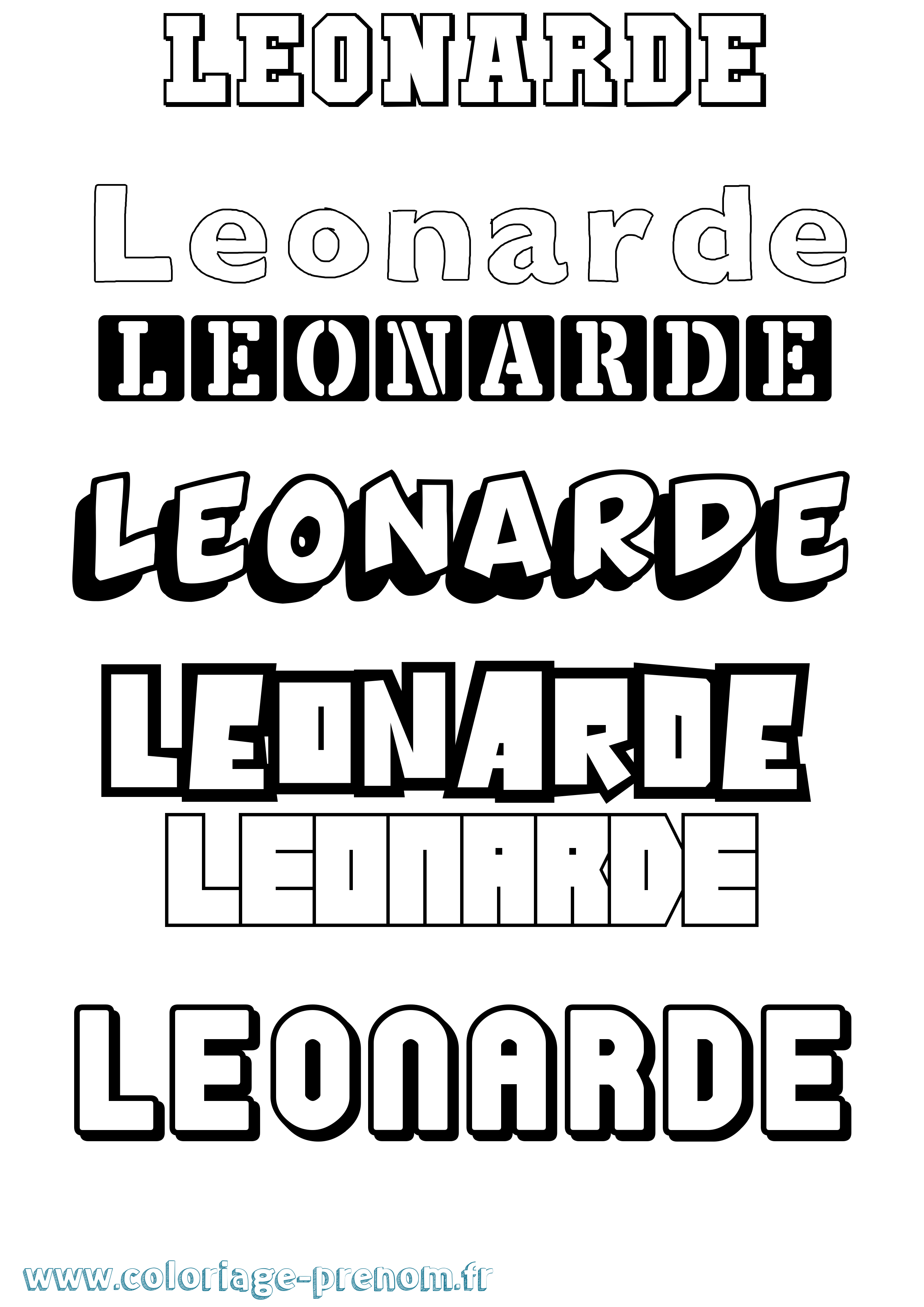 Coloriage Leonarde Simple Coloriage prénom Leonarde Simple