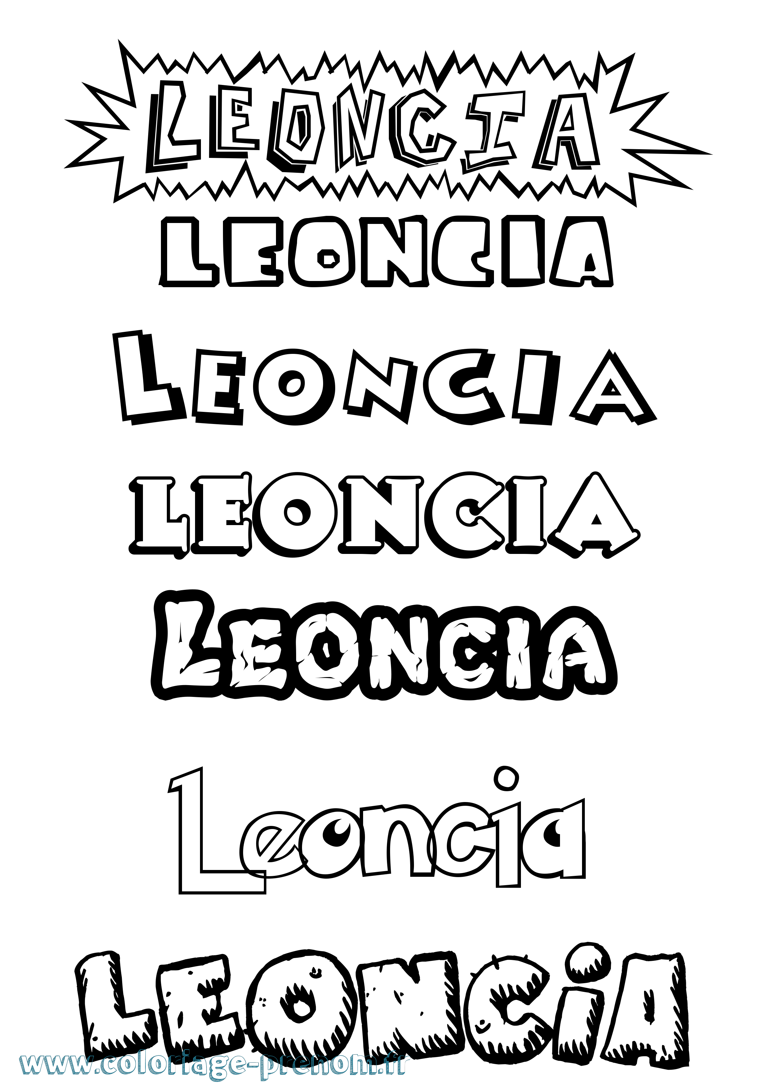 Coloriage Leoncia Dessin Animé Coloriage prénom Leoncia Dessin Animé