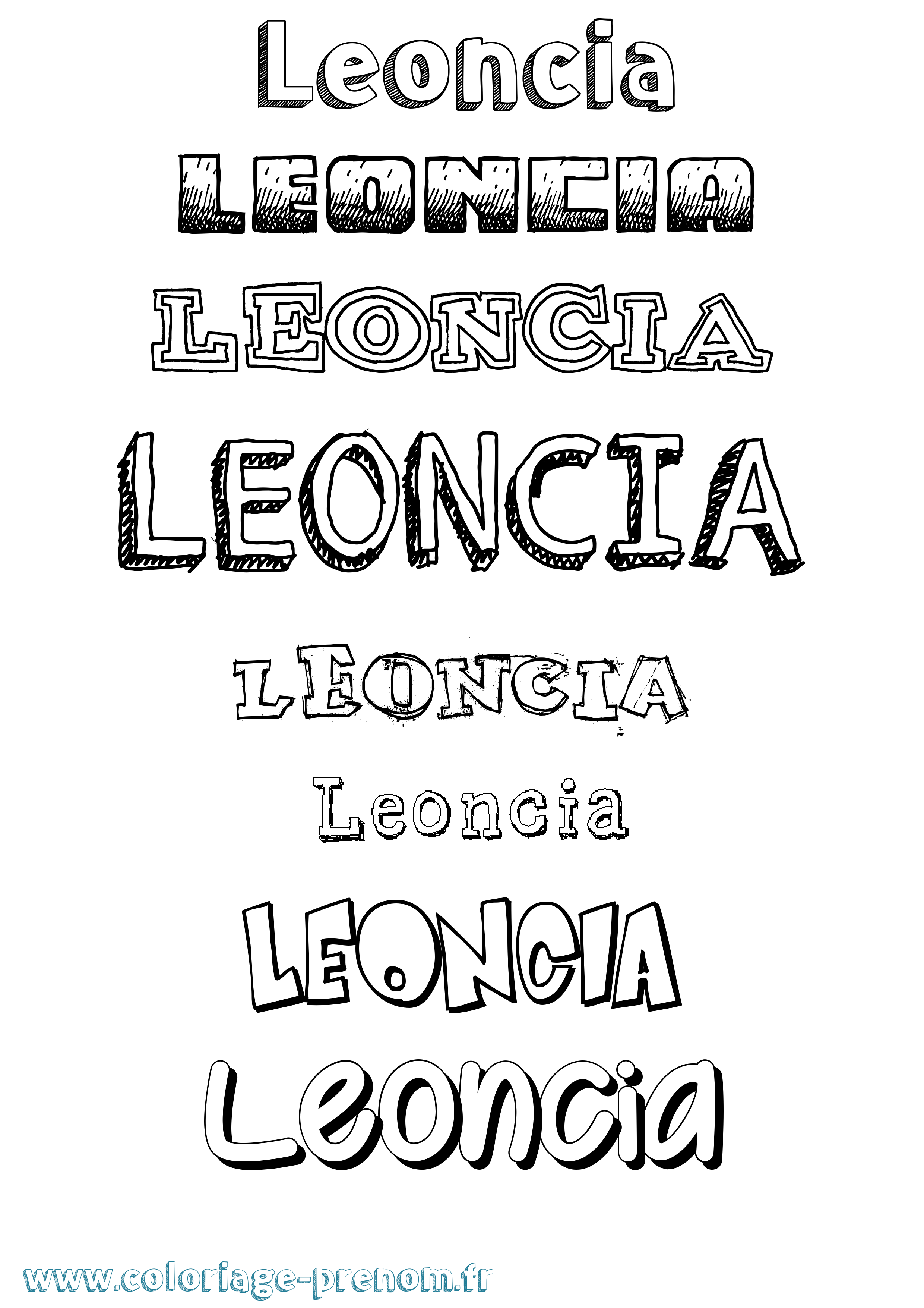 Coloriage Leoncia Dessiné Coloriage prénom Leoncia Dessiné