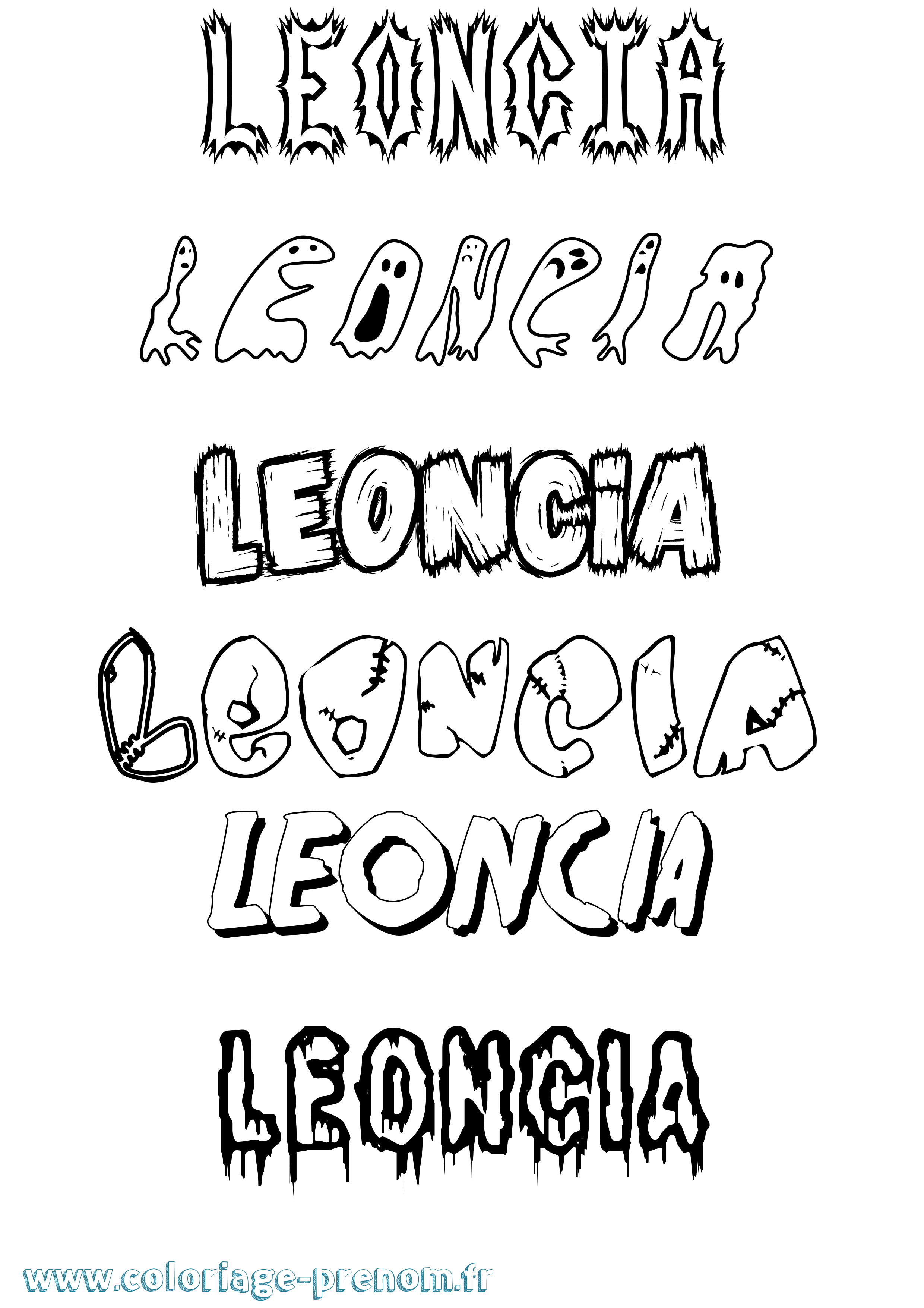 Coloriage Leoncia Frisson Coloriage prénom Leoncia Frisson