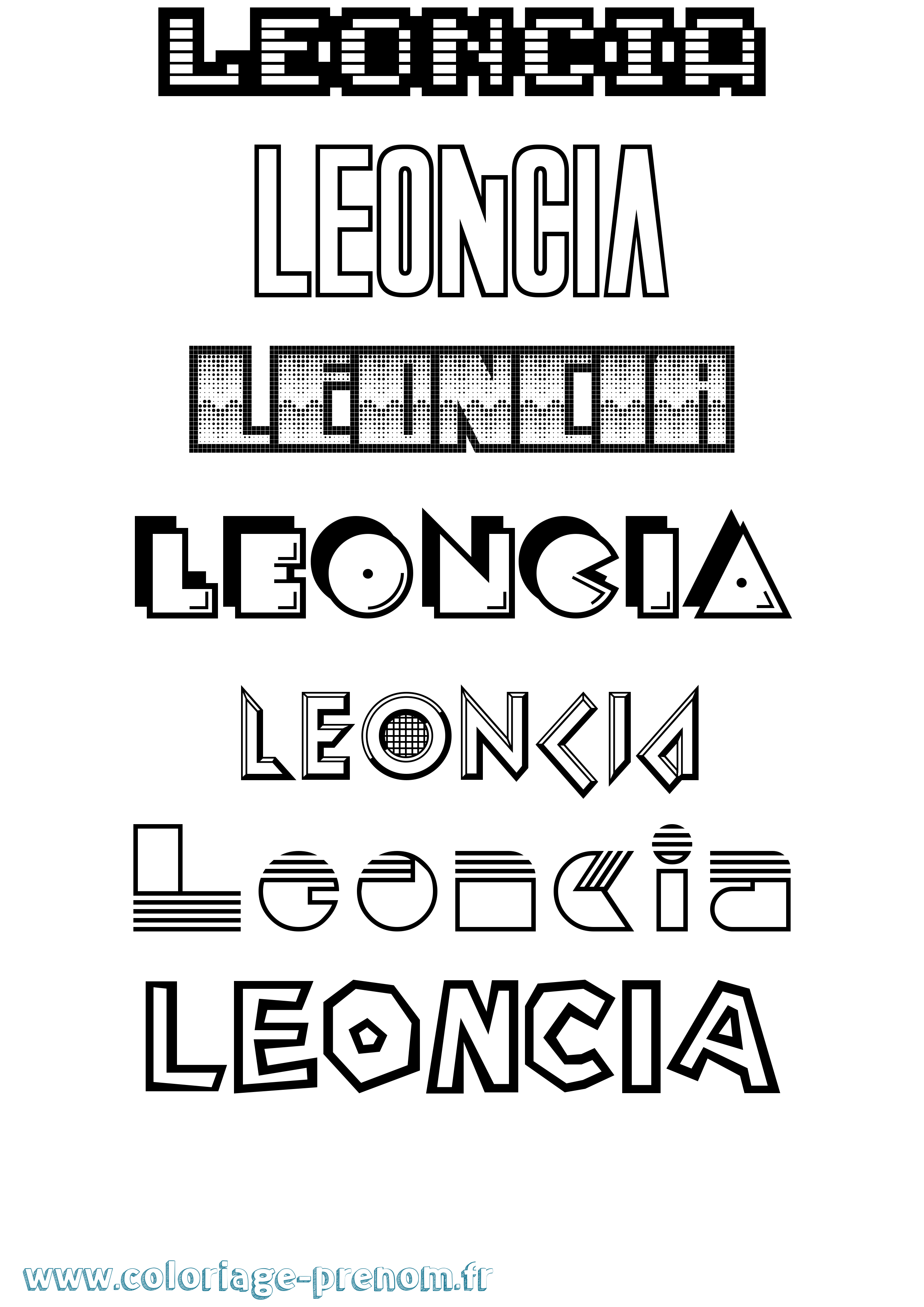 Coloriage Leoncia Jeux Vidéos Coloriage prénom Leoncia Jeux Vidéos