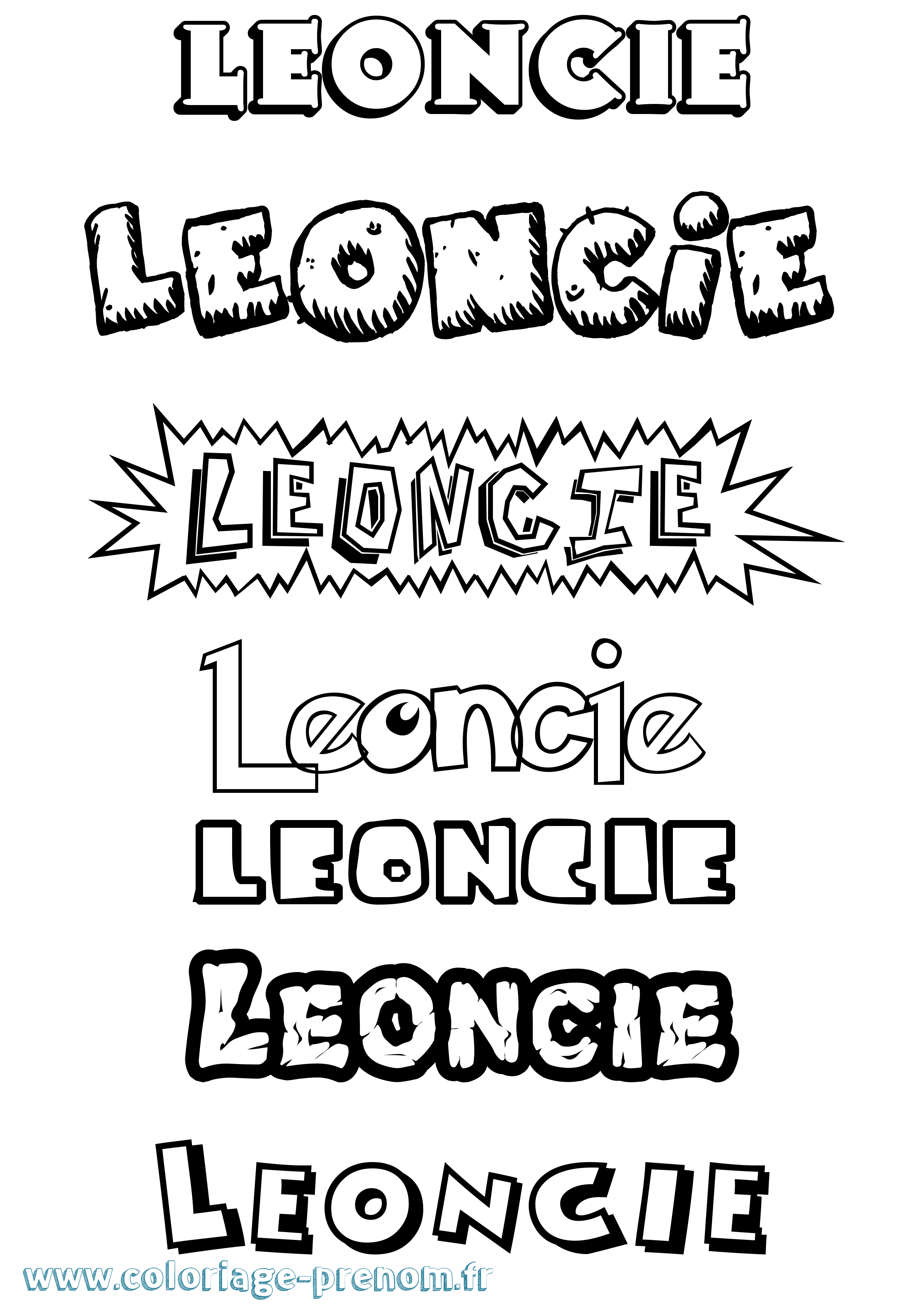 Coloriage Leoncie Dessin Animé Coloriage prénom Leoncie Dessin Animé