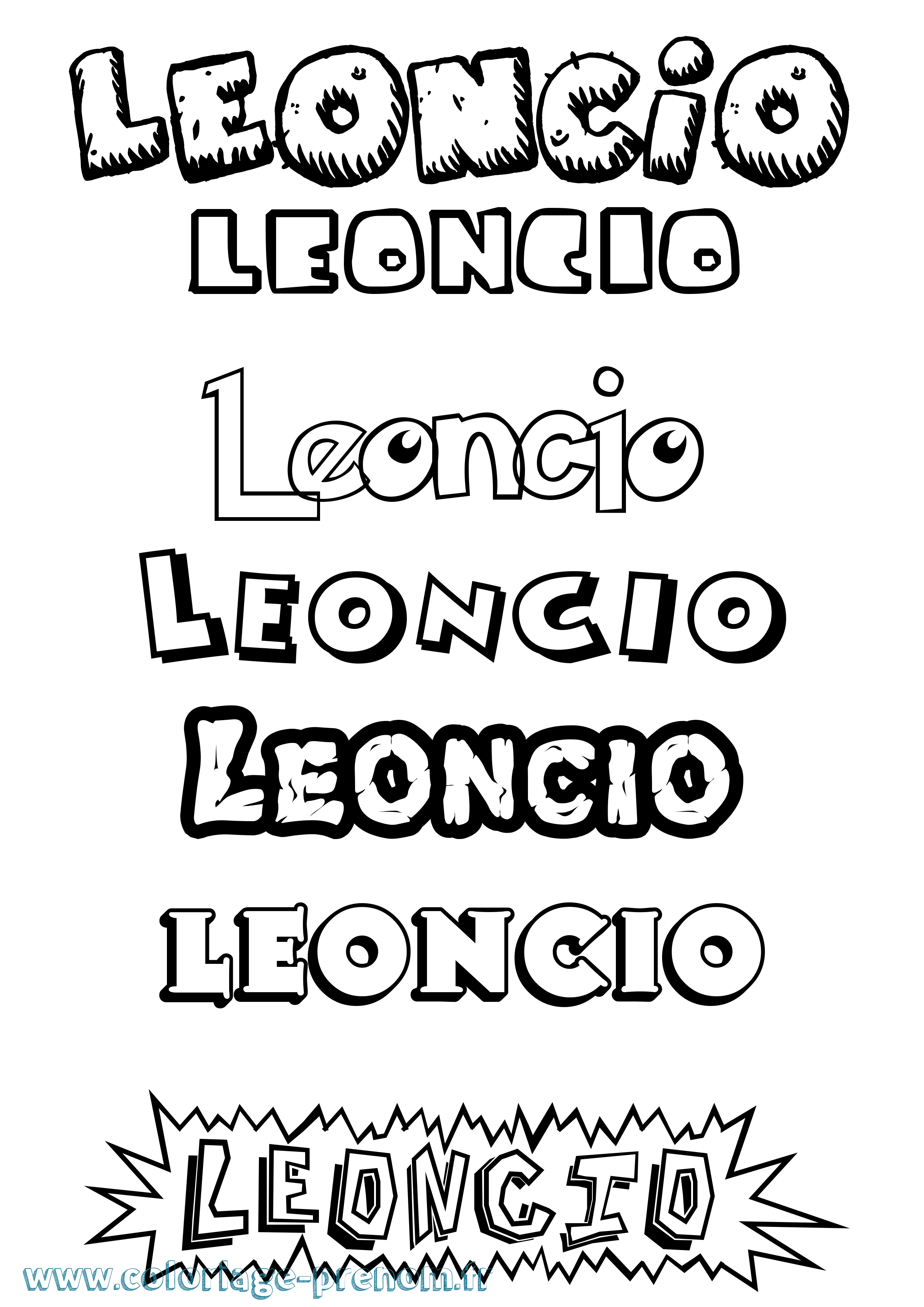 Coloriage Leoncio Dessin Animé Coloriage prénom Leoncio Dessin Animé