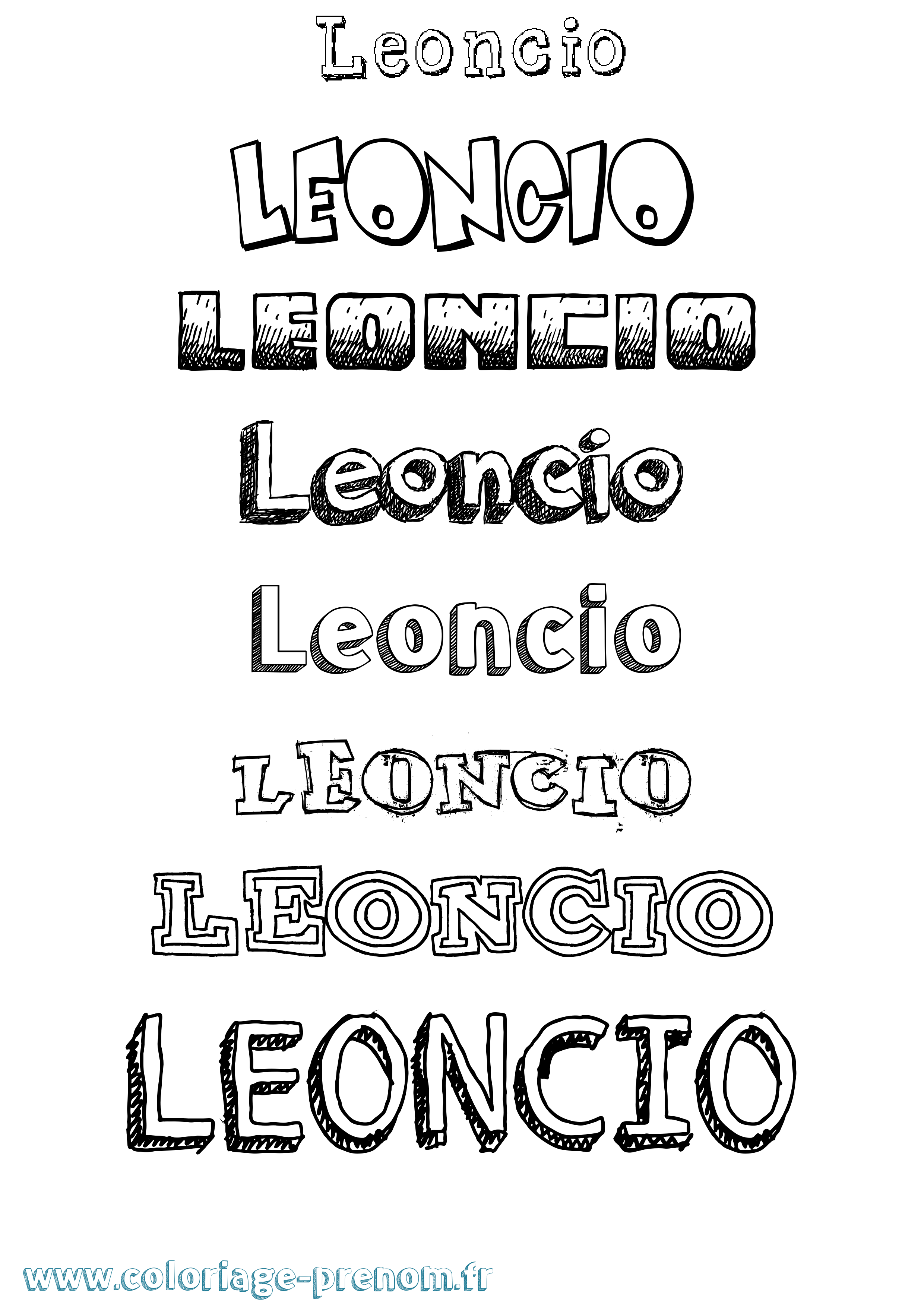 Coloriage Leoncio Dessiné Coloriage prénom Leoncio Dessiné