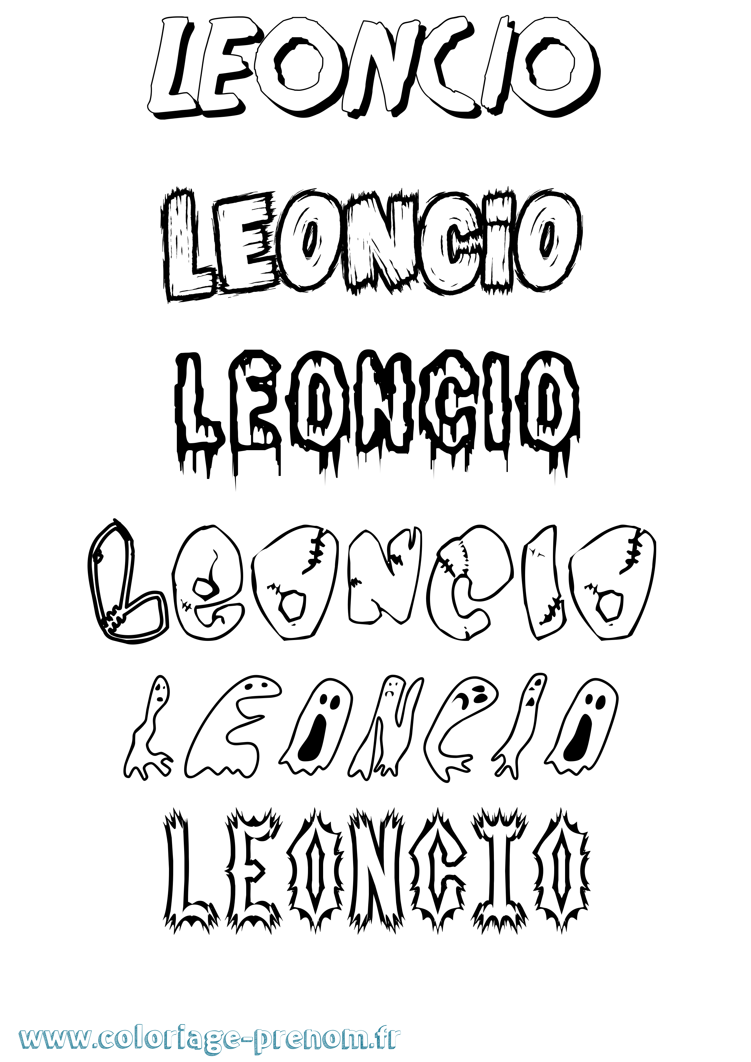 Coloriage Leoncio Frisson Coloriage prénom Leoncio Frisson