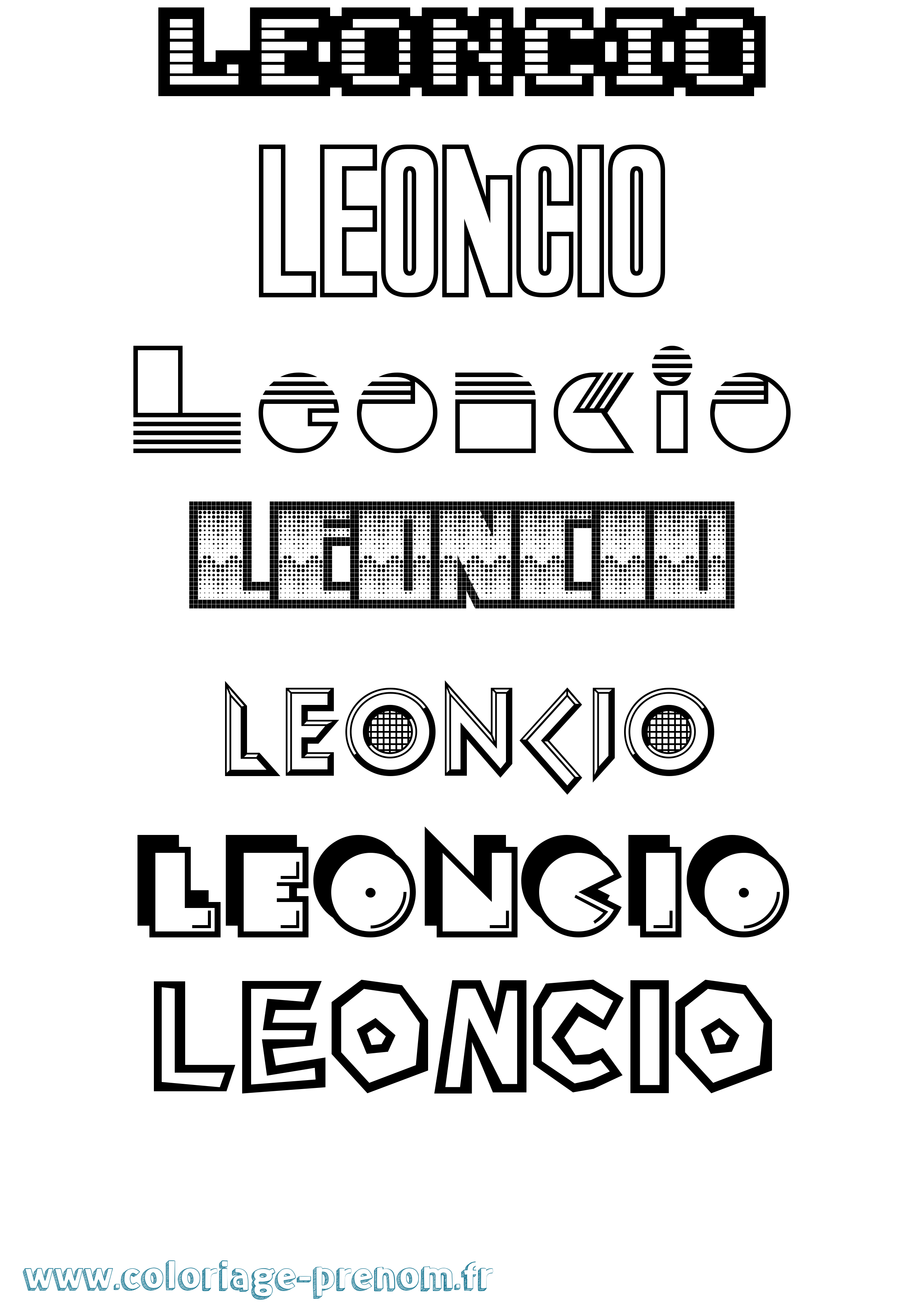 Coloriage Leoncio Jeux Vidéos Coloriage prénom Leoncio Jeux Vidéos