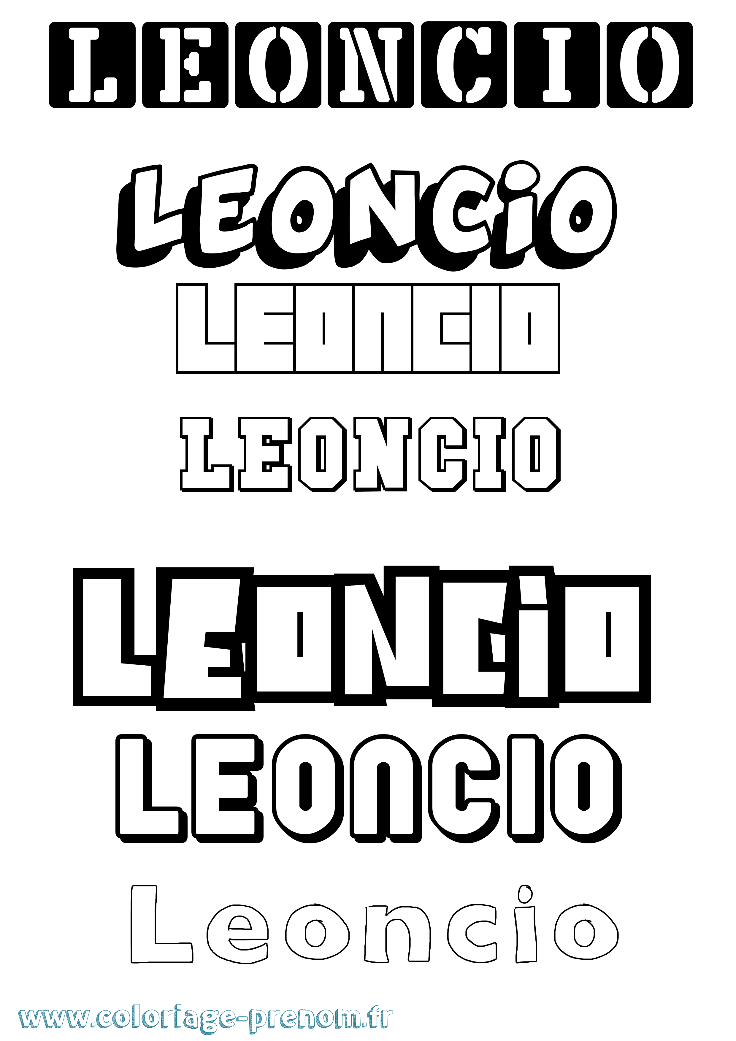 Coloriage Leoncio Simple Coloriage prénom Leoncio Simple