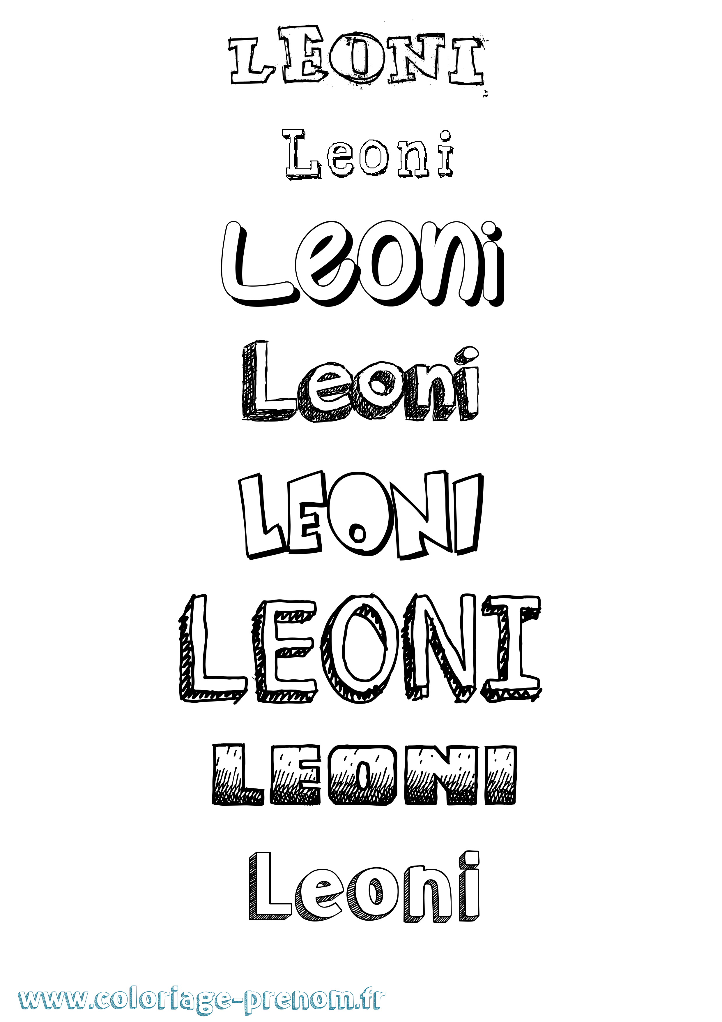 Coloriage Leoni Dessiné Coloriage prénom Leoni Dessiné