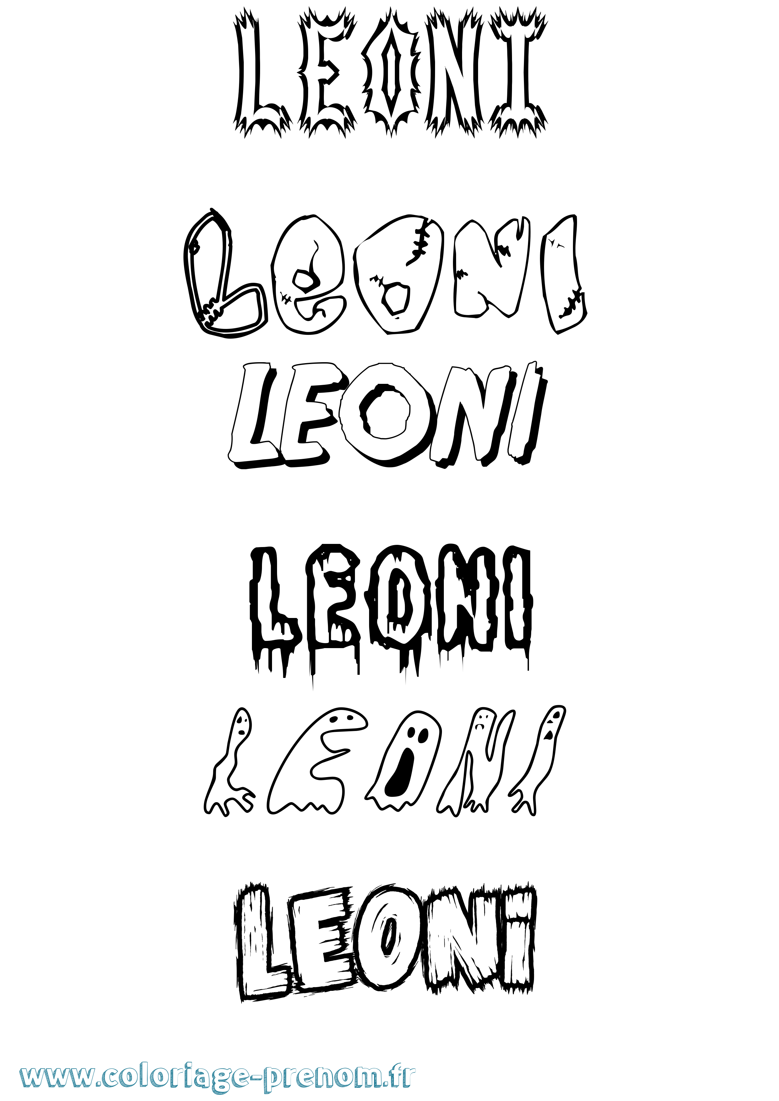 Coloriage Leoni Frisson Coloriage prénom Leoni Frisson