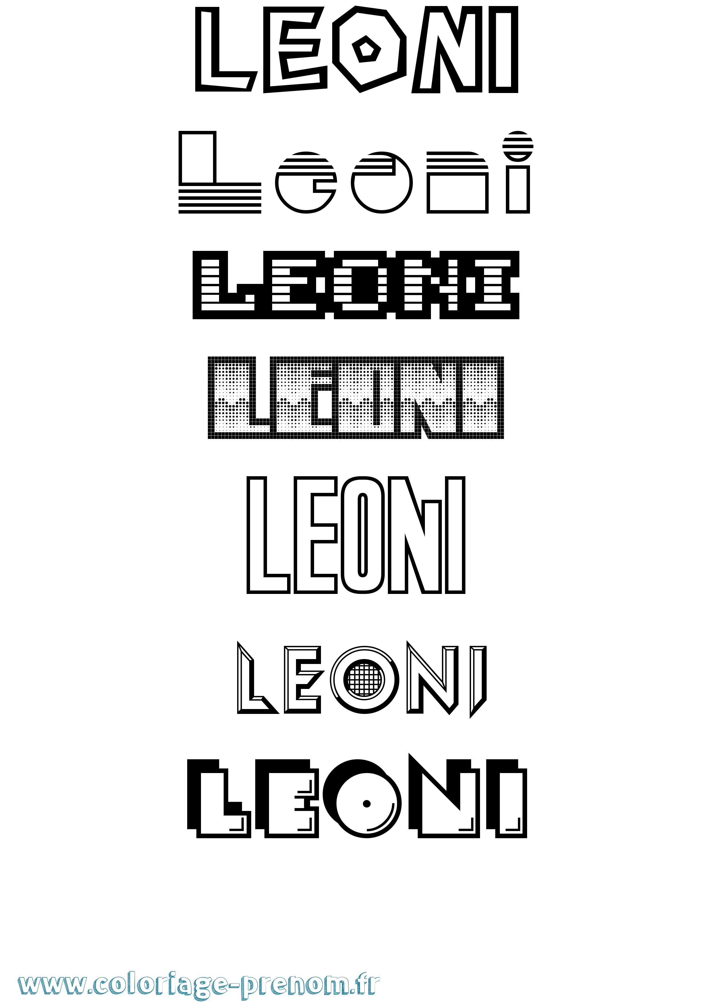 Coloriage Leoni Jeux Vidéos Coloriage prénom Leoni Jeux Vidéos