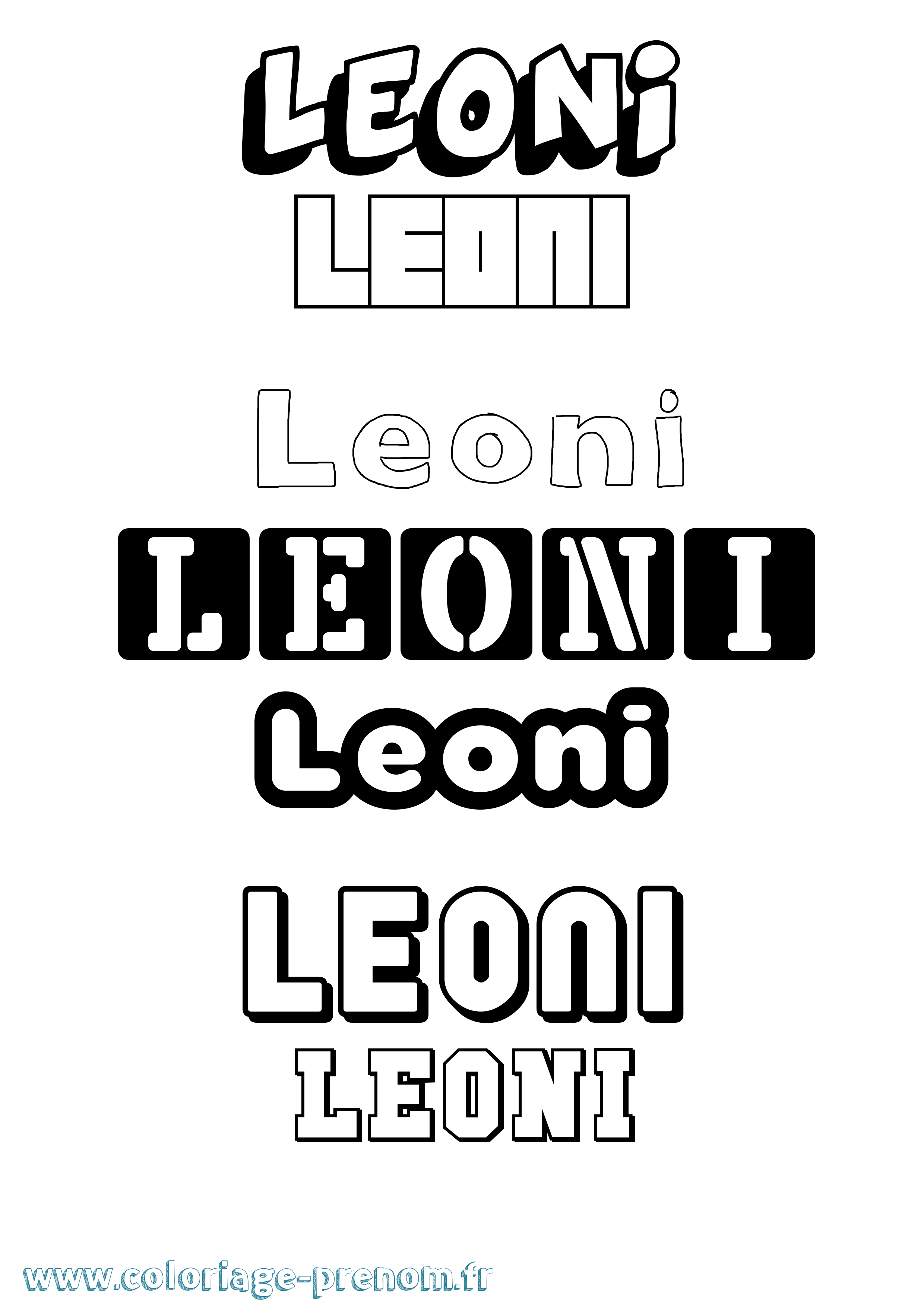 Coloriage Leoni Simple Coloriage prénom Leoni Simple