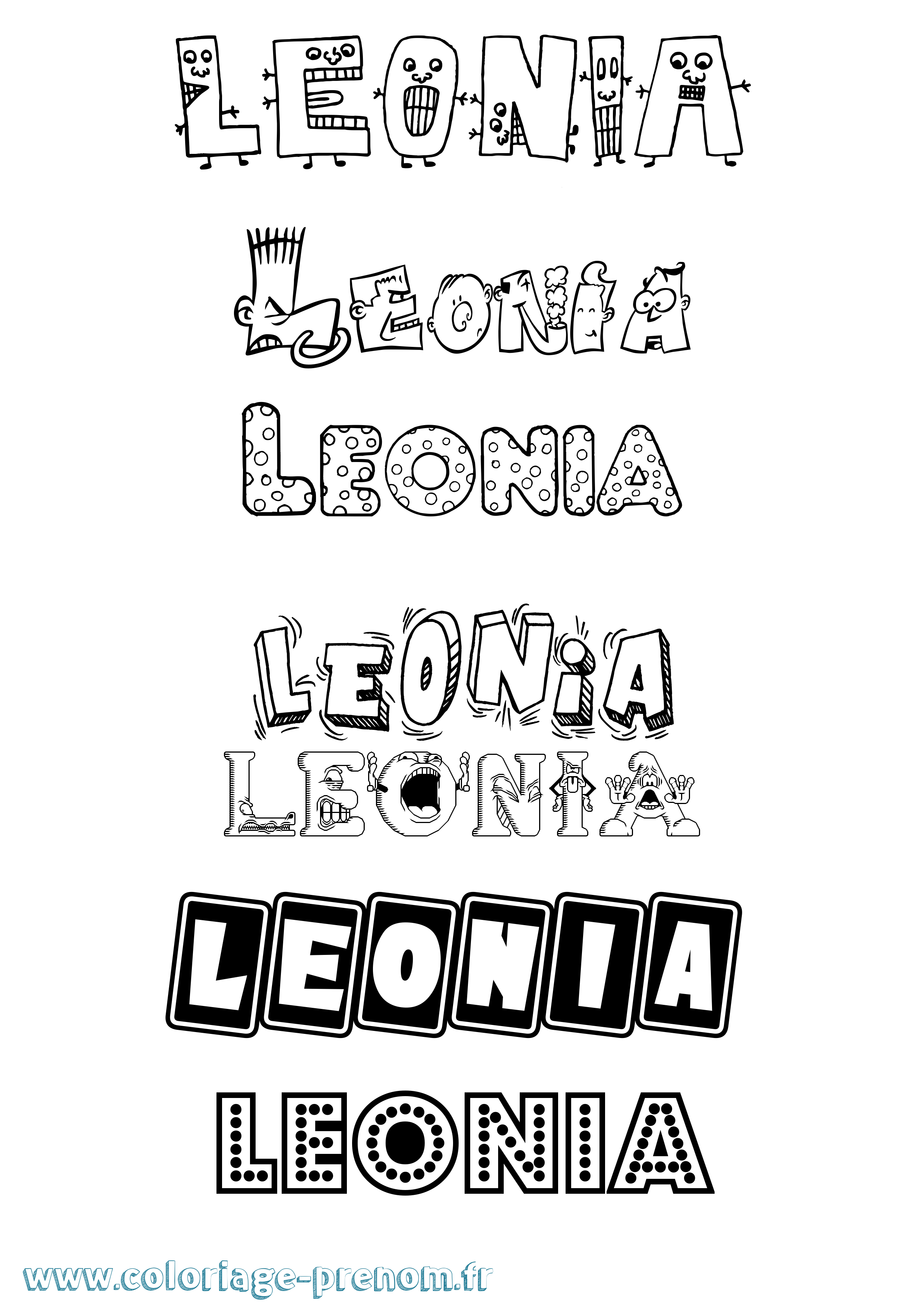 Coloriage Leonia Fun Coloriage prénom Leonia Fun