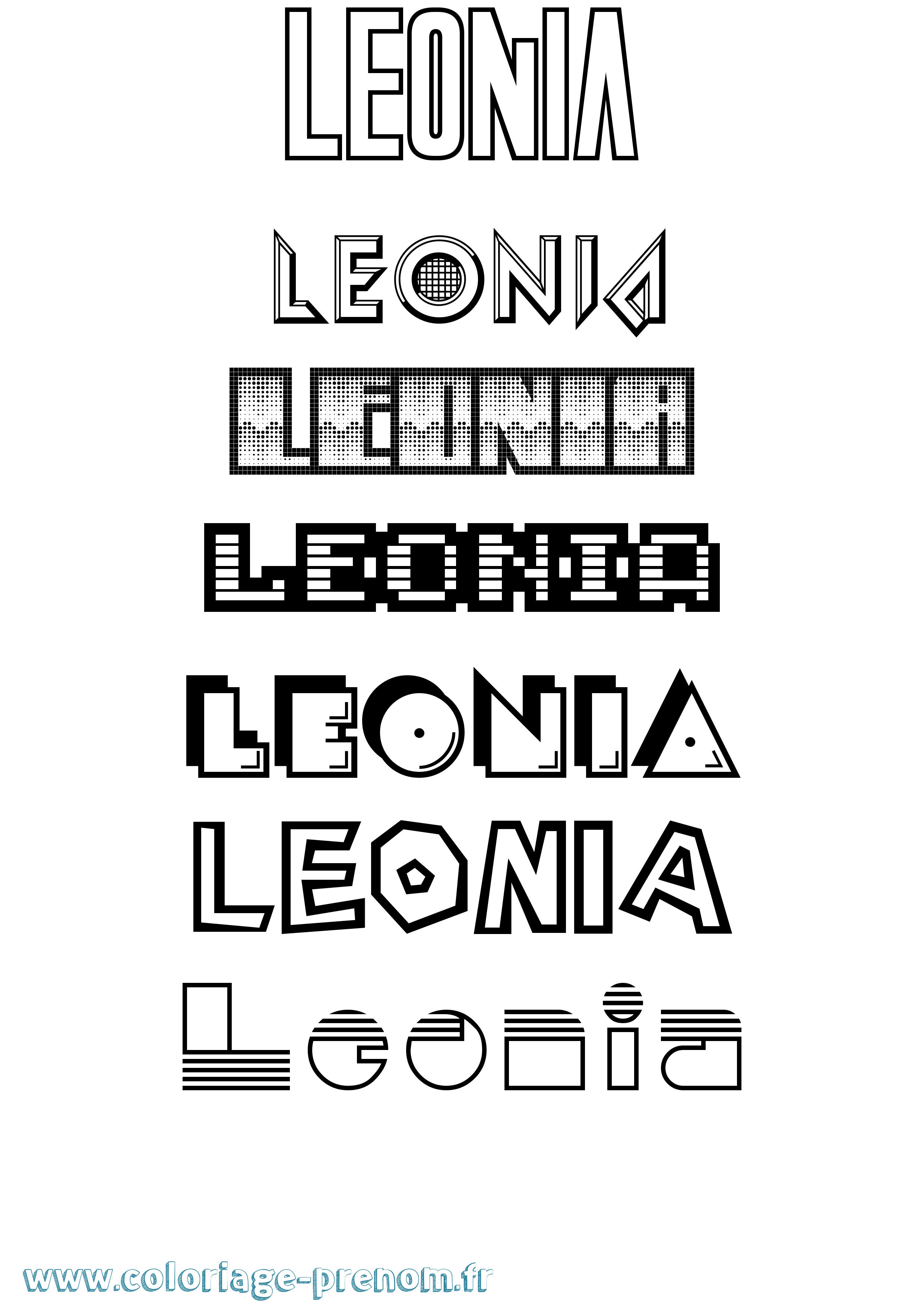 Coloriage Leonia Jeux Vidéos Coloriage prénom Leonia Jeux Vidéos