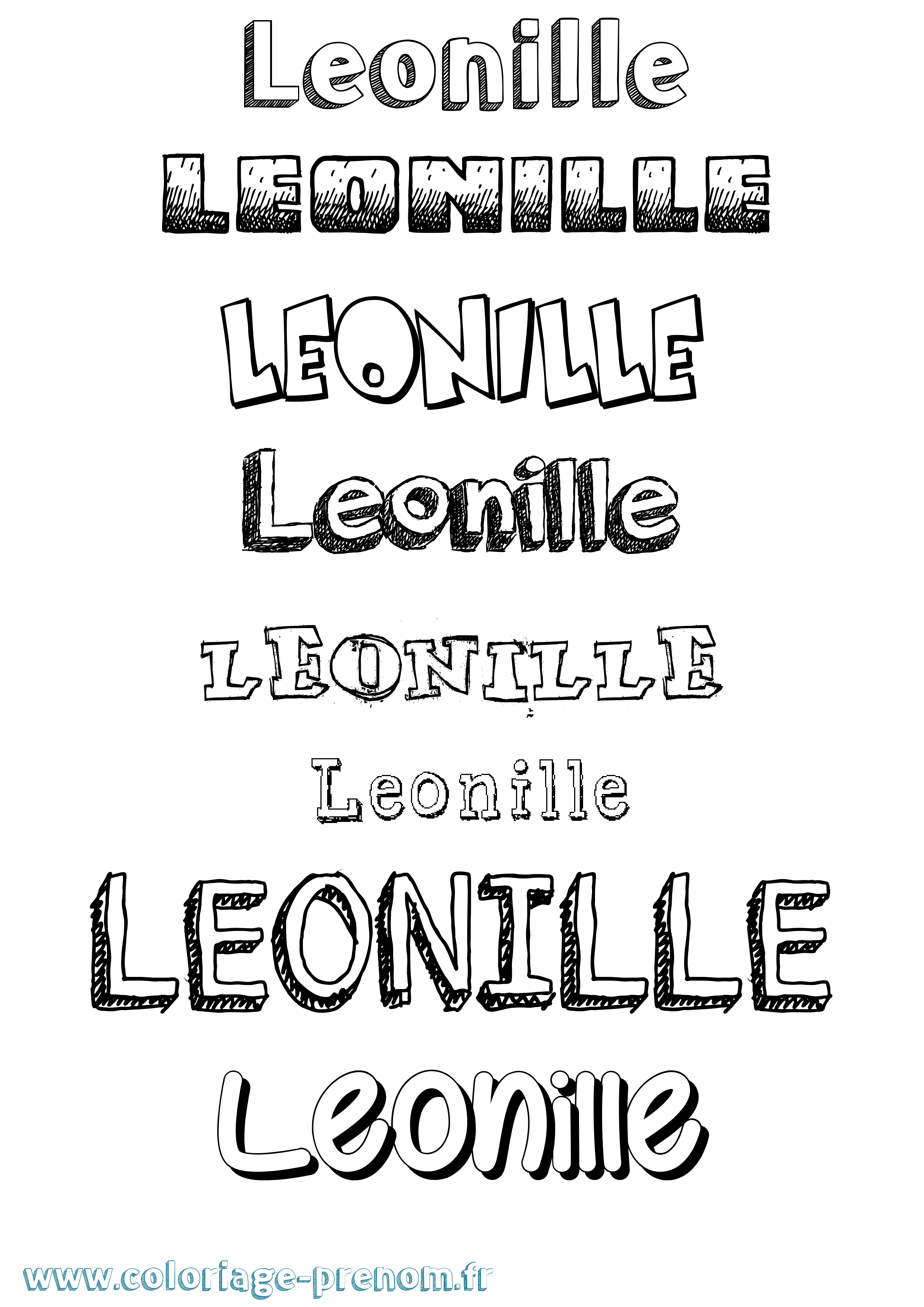 Coloriage Leonille Dessiné Coloriage prénom Leonille Dessiné