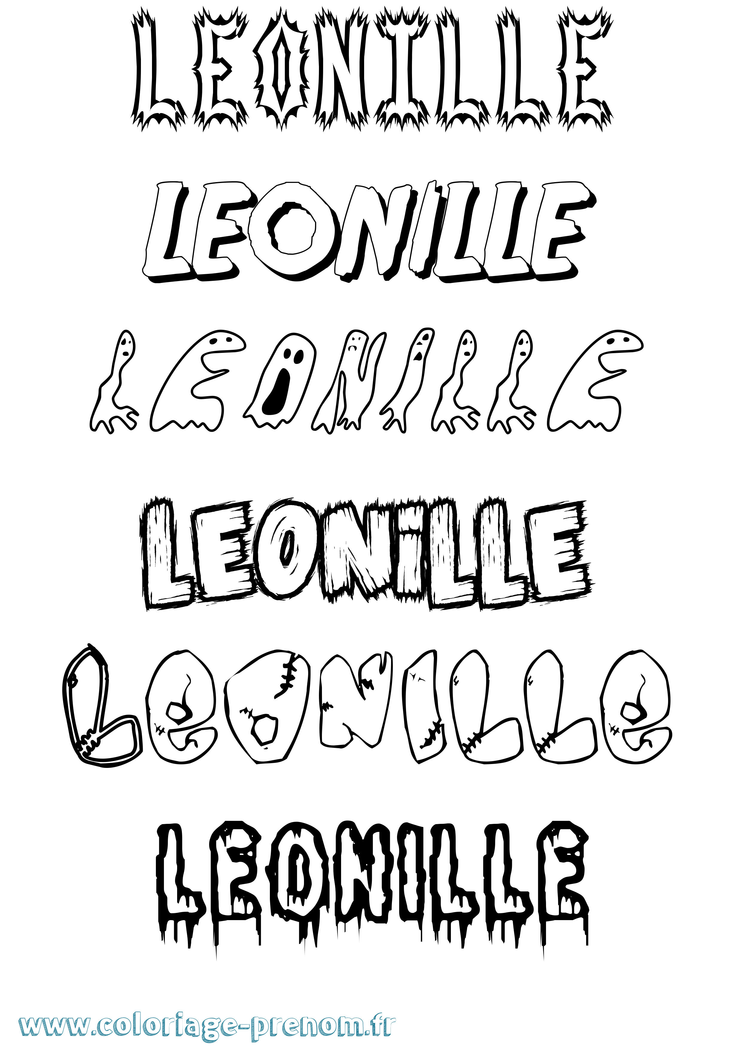 Coloriage Leonille Frisson Coloriage prénom Leonille Frisson