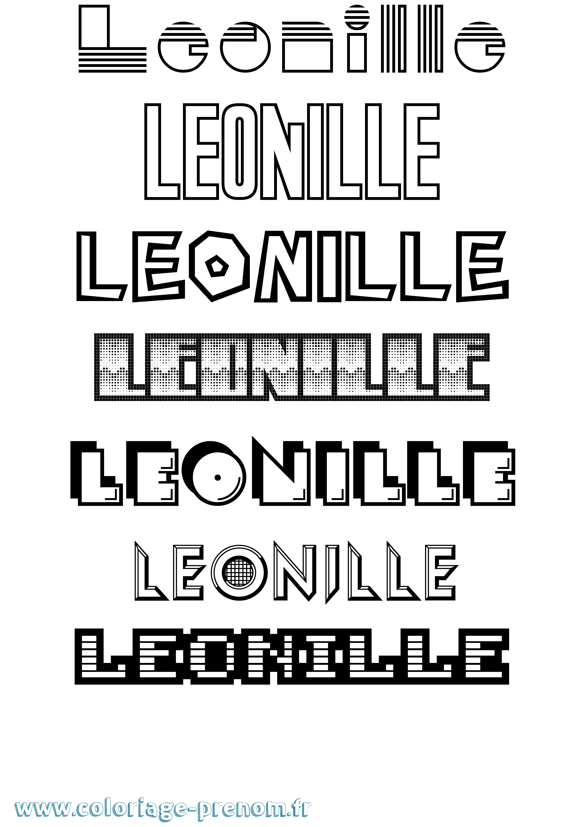 Coloriage Leonille Jeux Vidéos Coloriage prénom Leonille Jeux Vidéos