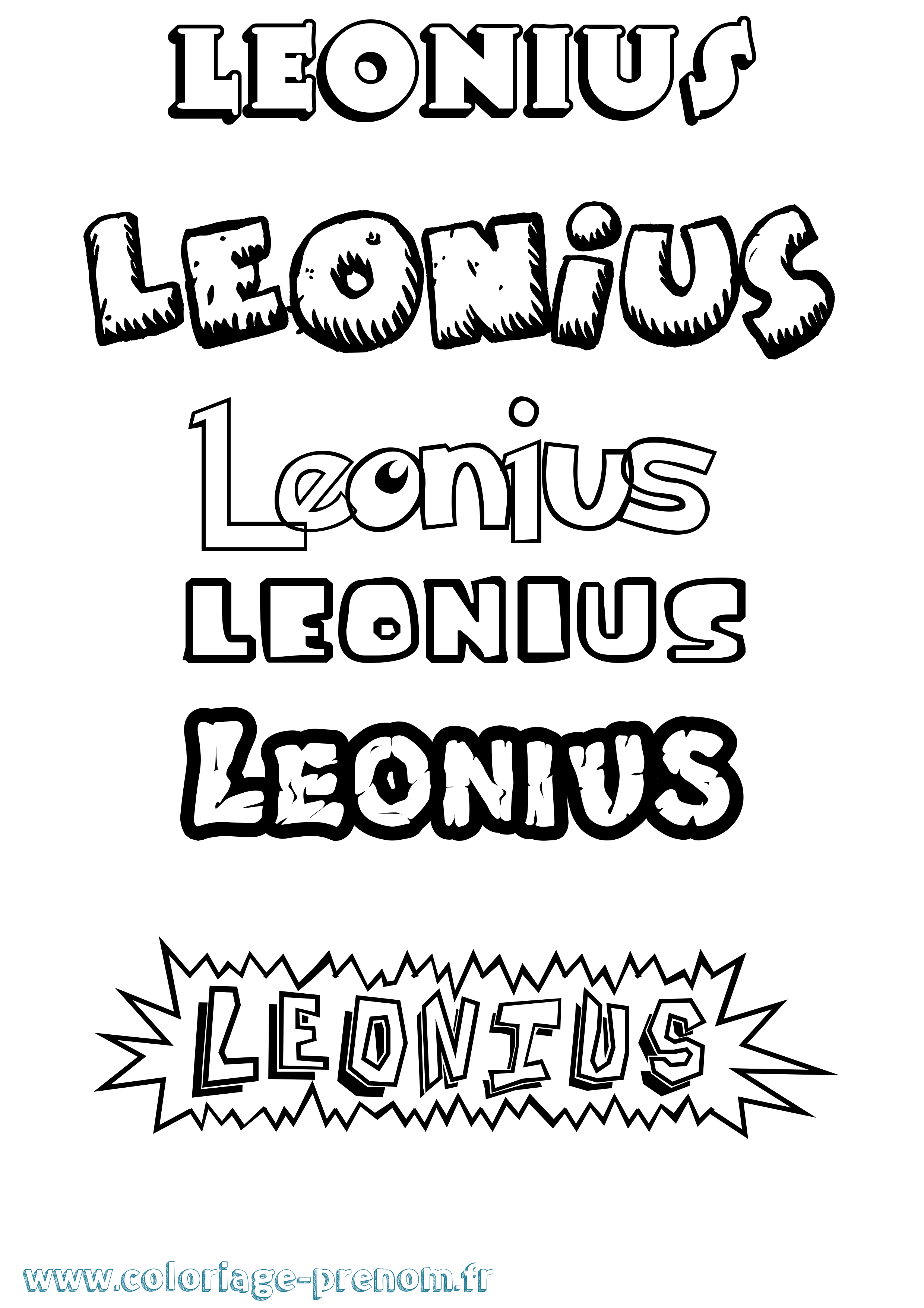 Coloriage Leonius Dessin Animé Coloriage prénom Leonius Dessin Animé