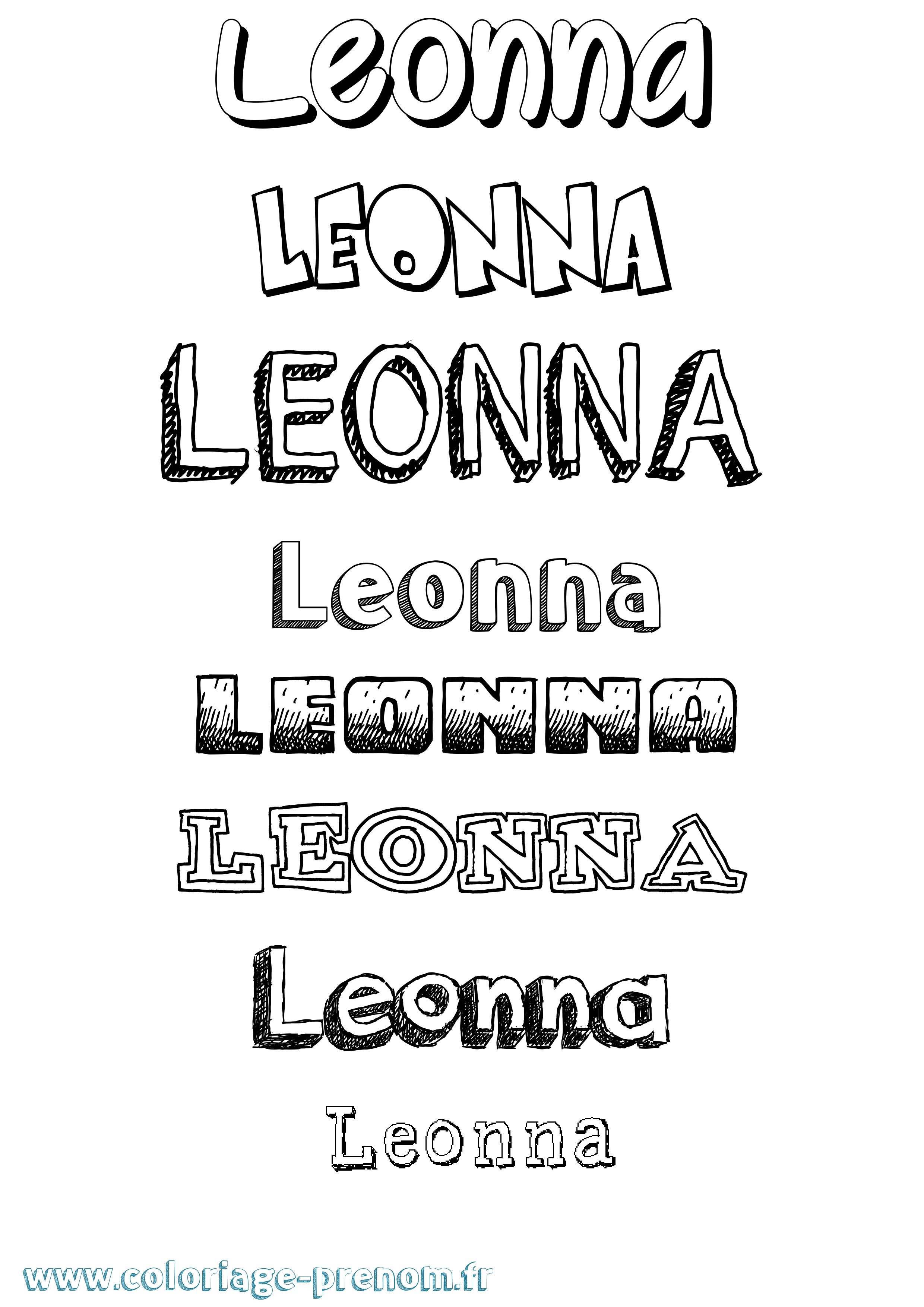 Coloriage Leonna Dessiné Coloriage prénom Leonna Dessiné