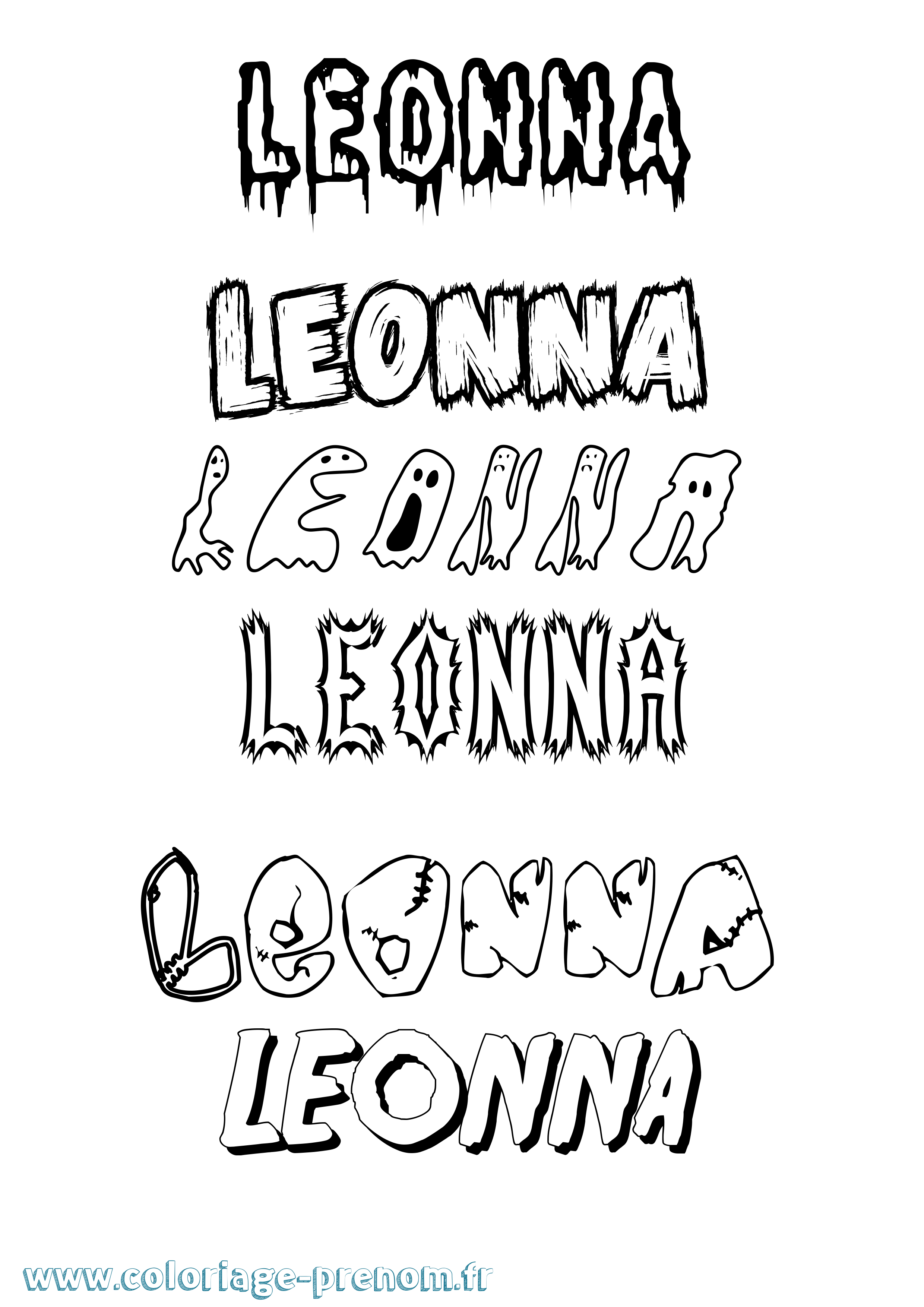 Coloriage Leonna Frisson Coloriage prénom Leonna Frisson