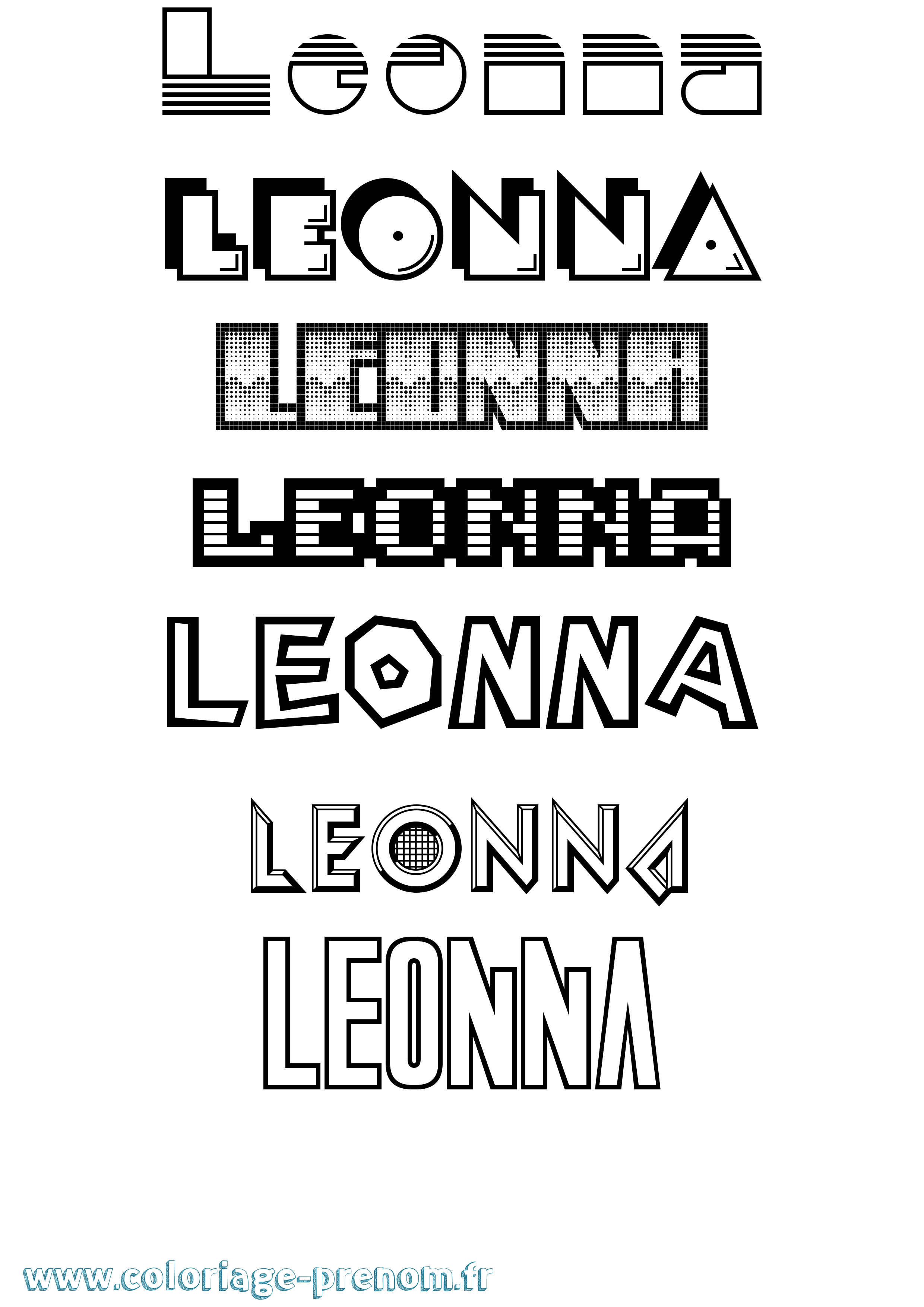Coloriage Leonna Jeux Vidéos Coloriage prénom Leonna Jeux Vidéos
