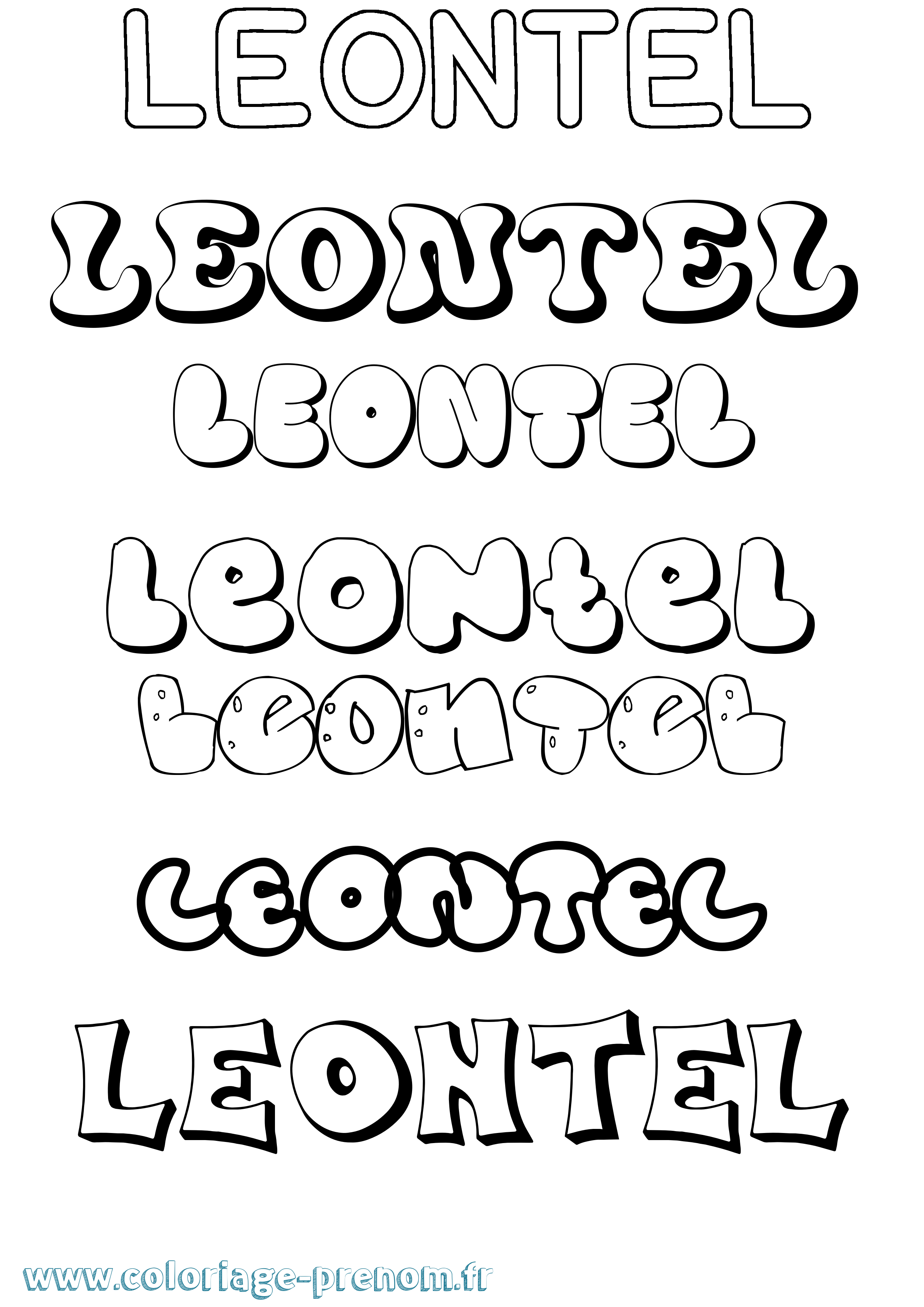 Coloriage Leontel Bubble Coloriage prénom Leontel Bubble