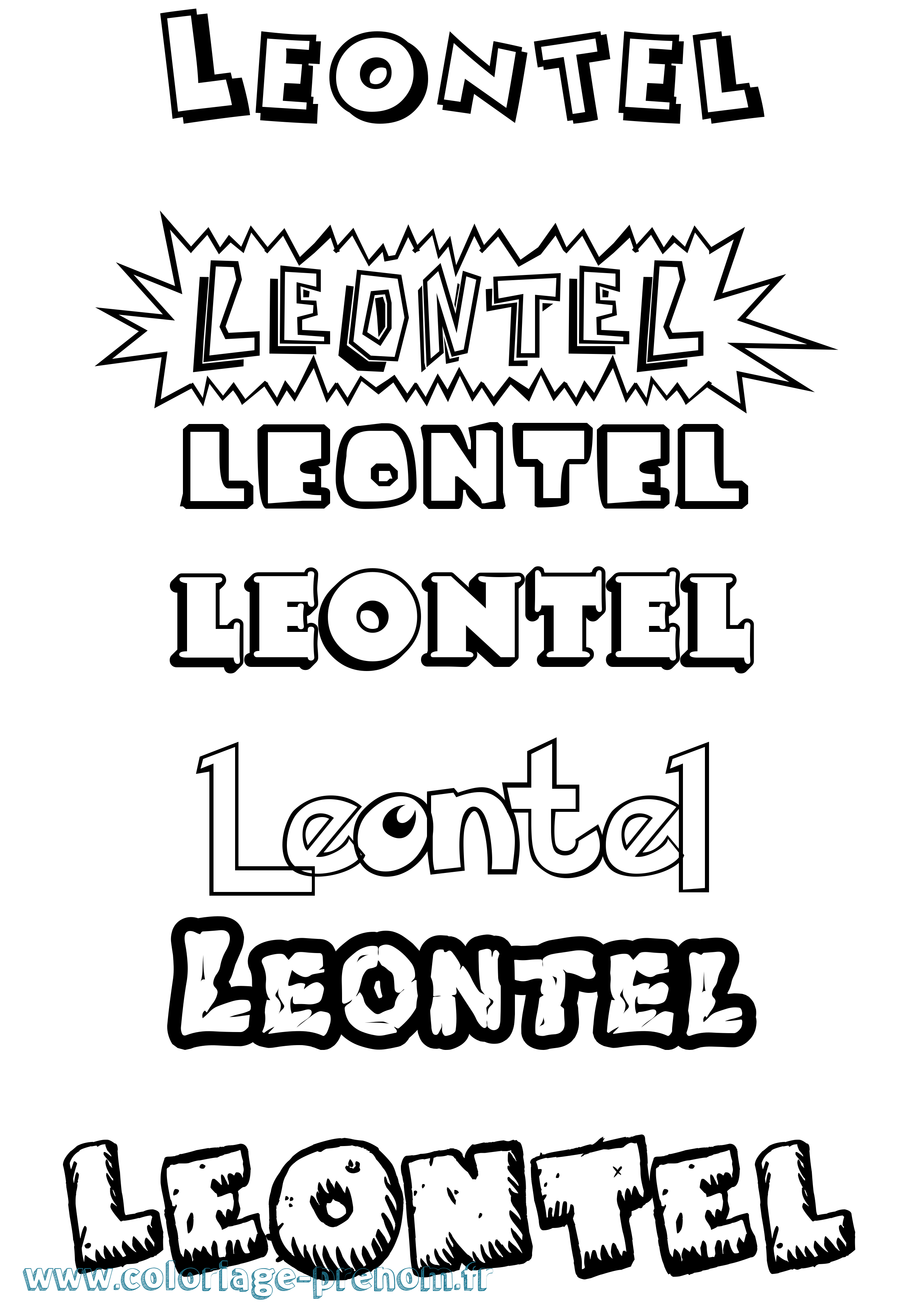 Coloriage Leontel Dessin Animé Coloriage prénom Leontel Dessin Animé
