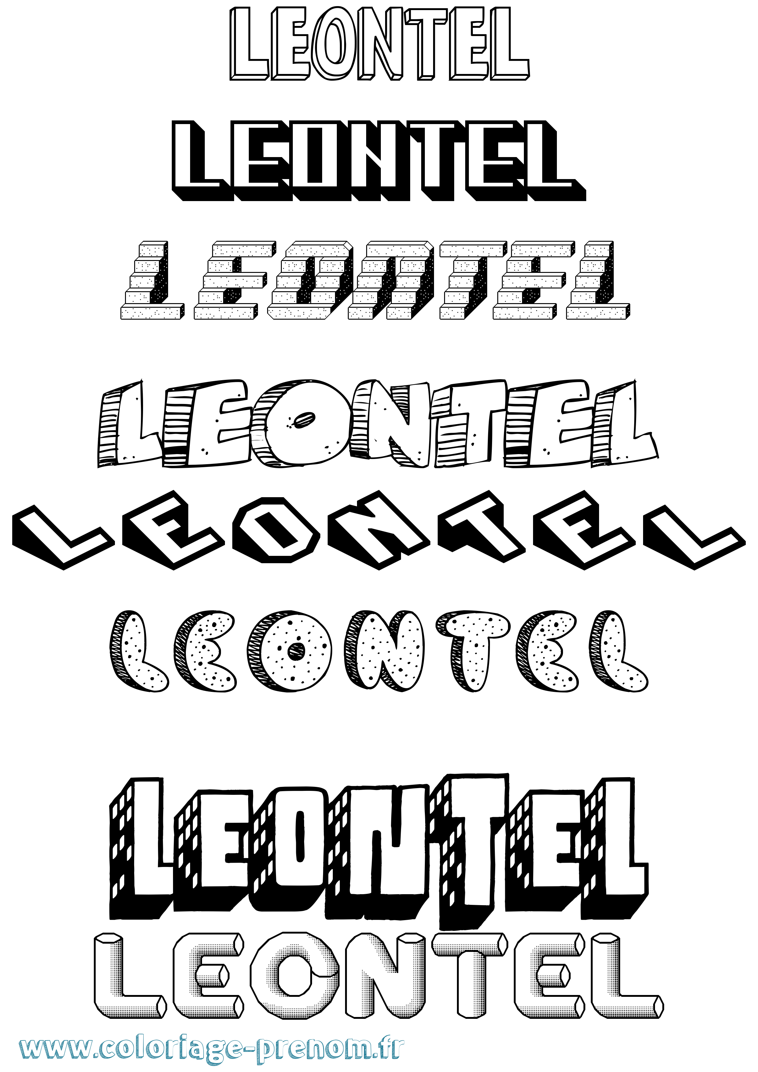 Coloriage Leontel Effet 3D Coloriage prénom Leontel Effet 3D
