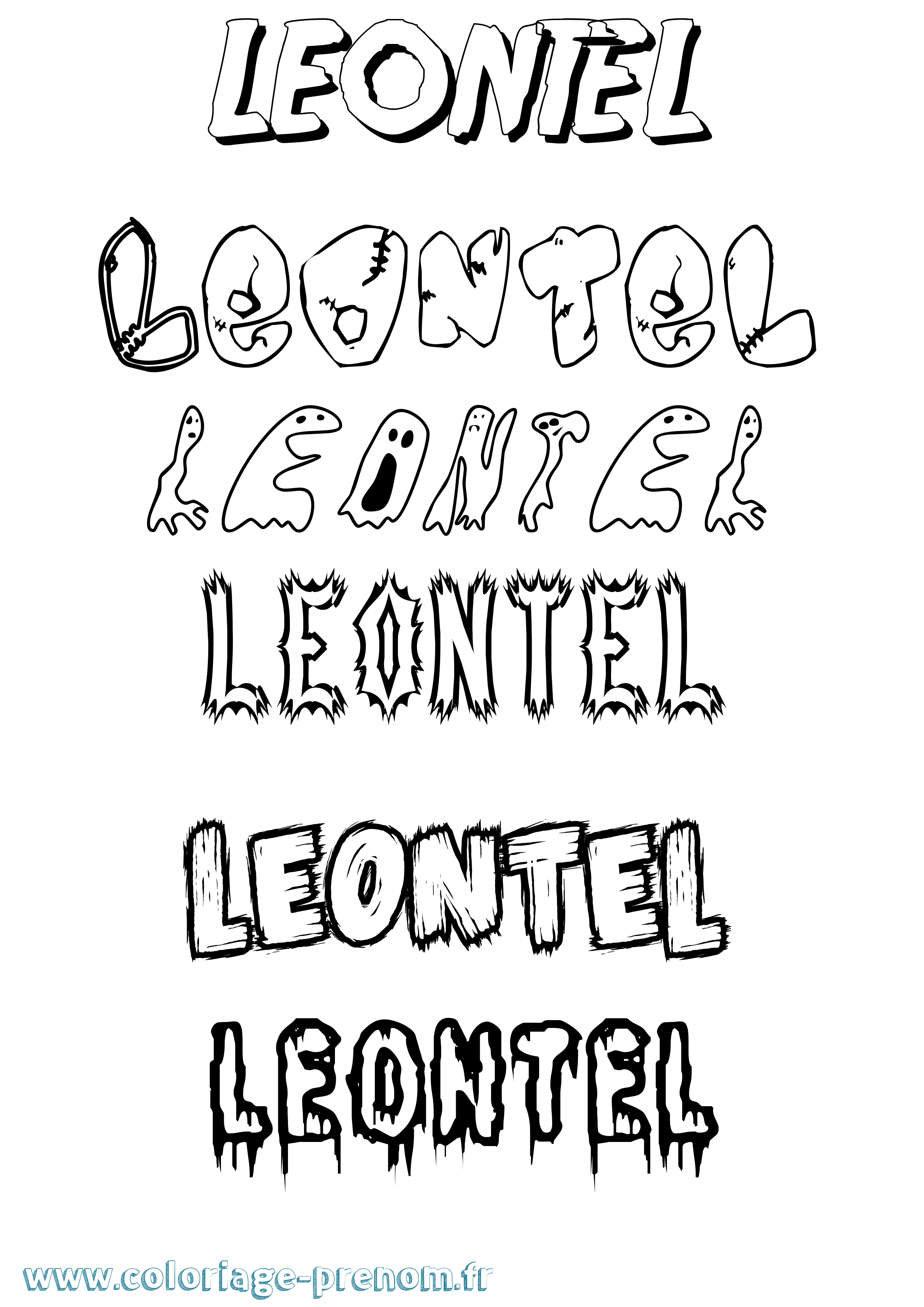 Coloriage Leontel Frisson Coloriage prénom Leontel Frisson