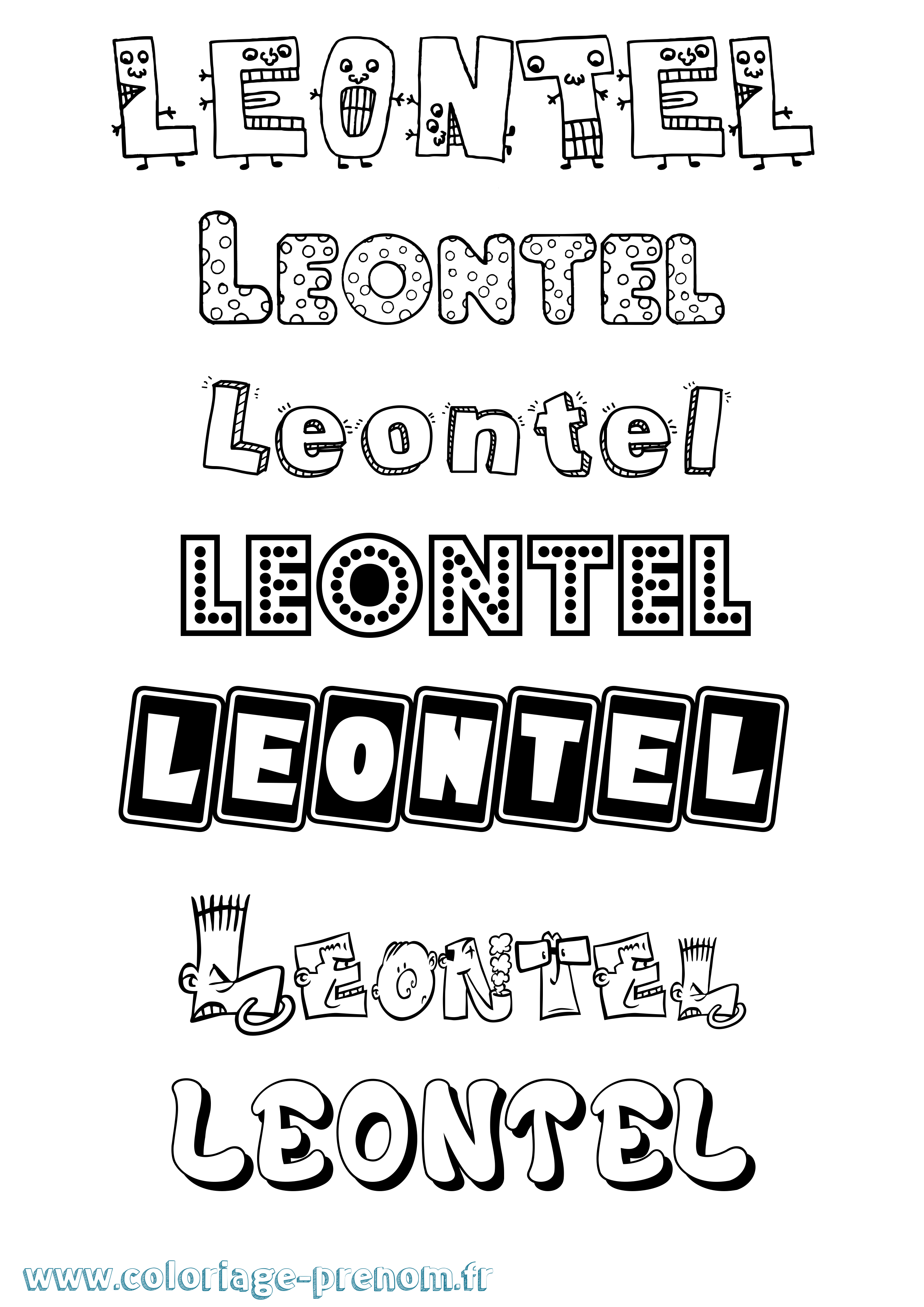 Coloriage Leontel Fun Coloriage prénom Leontel Fun