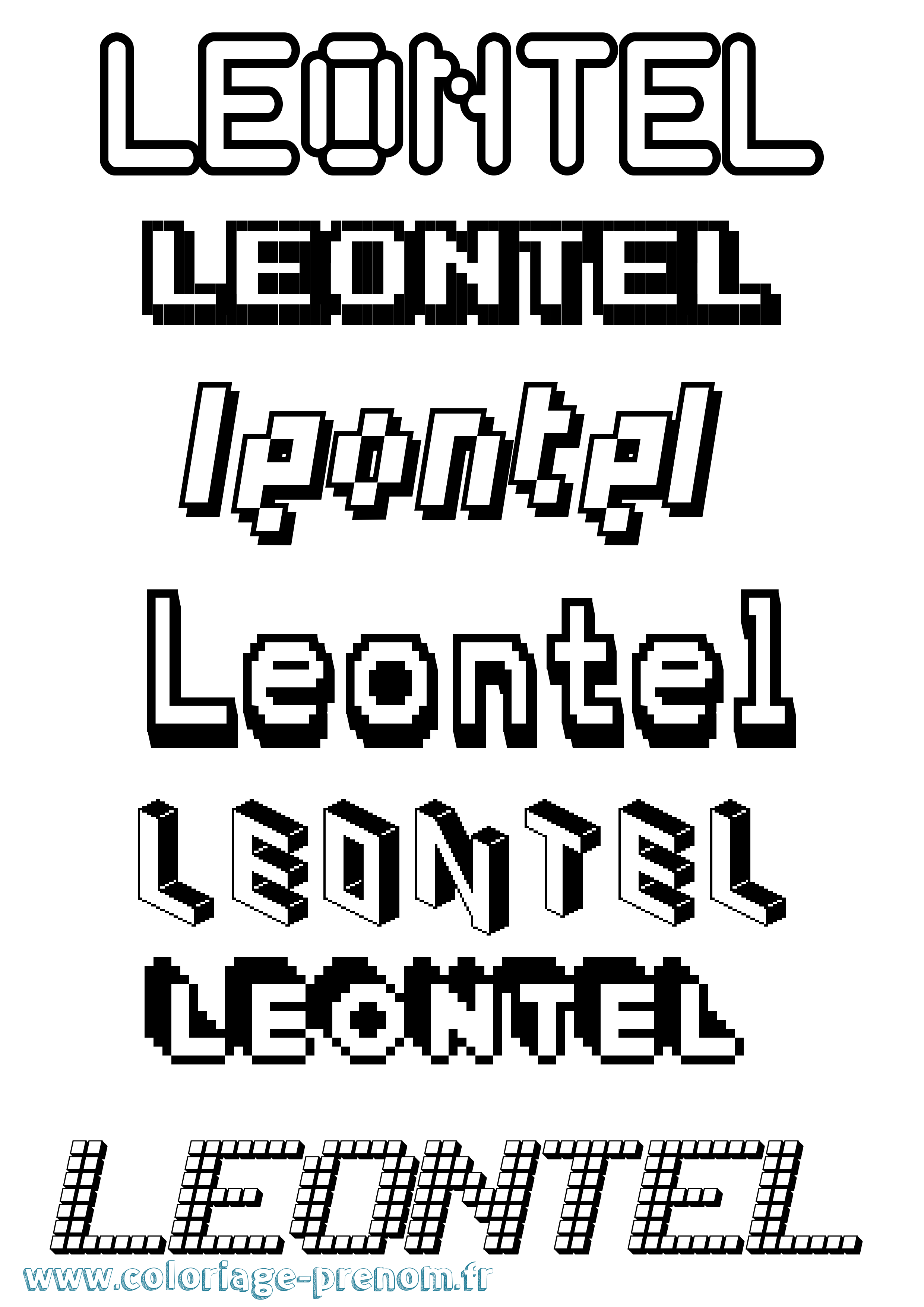 Coloriage Leontel Pixel Coloriage prénom Leontel Pixel