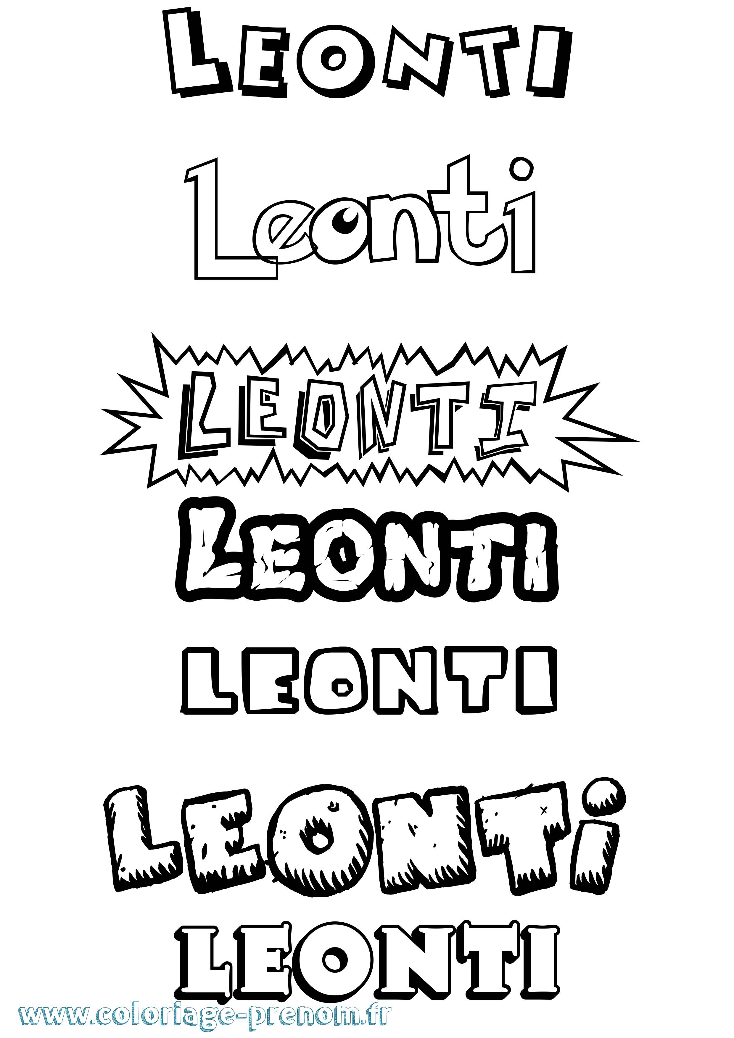 Coloriage Leonti Dessin Animé Coloriage prénom Leonti Dessin Animé