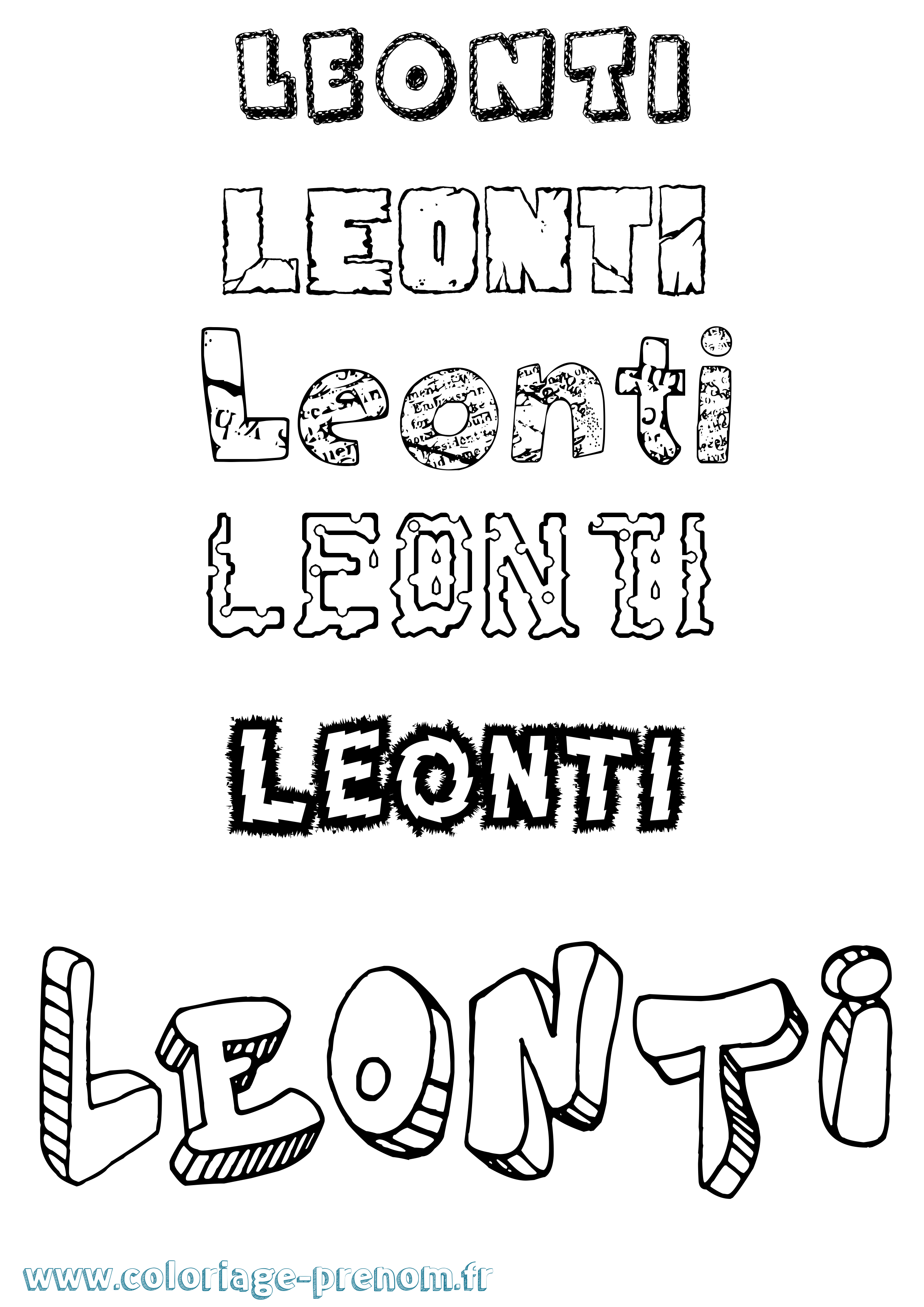 Coloriage Leonti Destructuré Coloriage prénom Leonti Destructuré