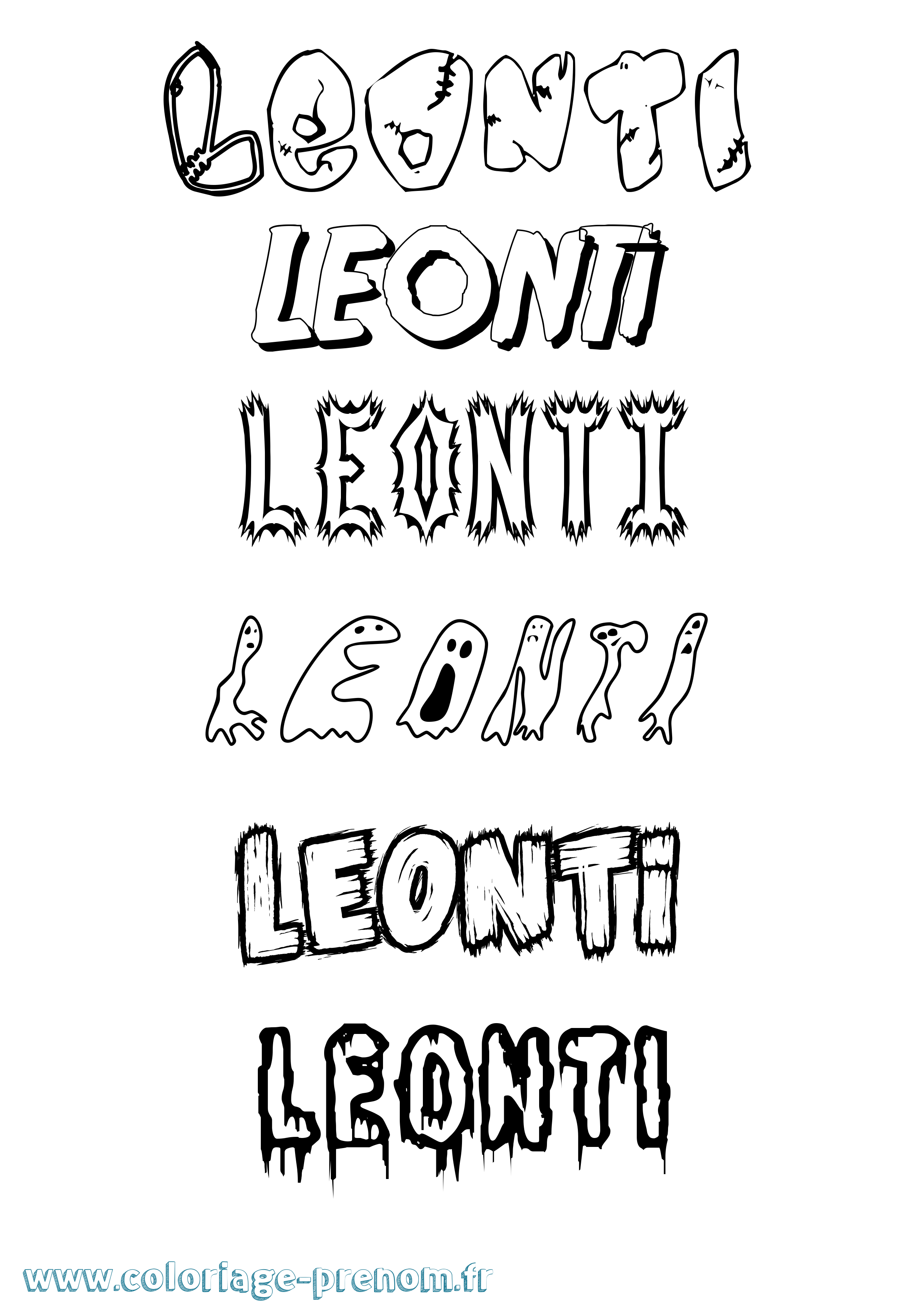 Coloriage Leonti Frisson Coloriage prénom Leonti Frisson