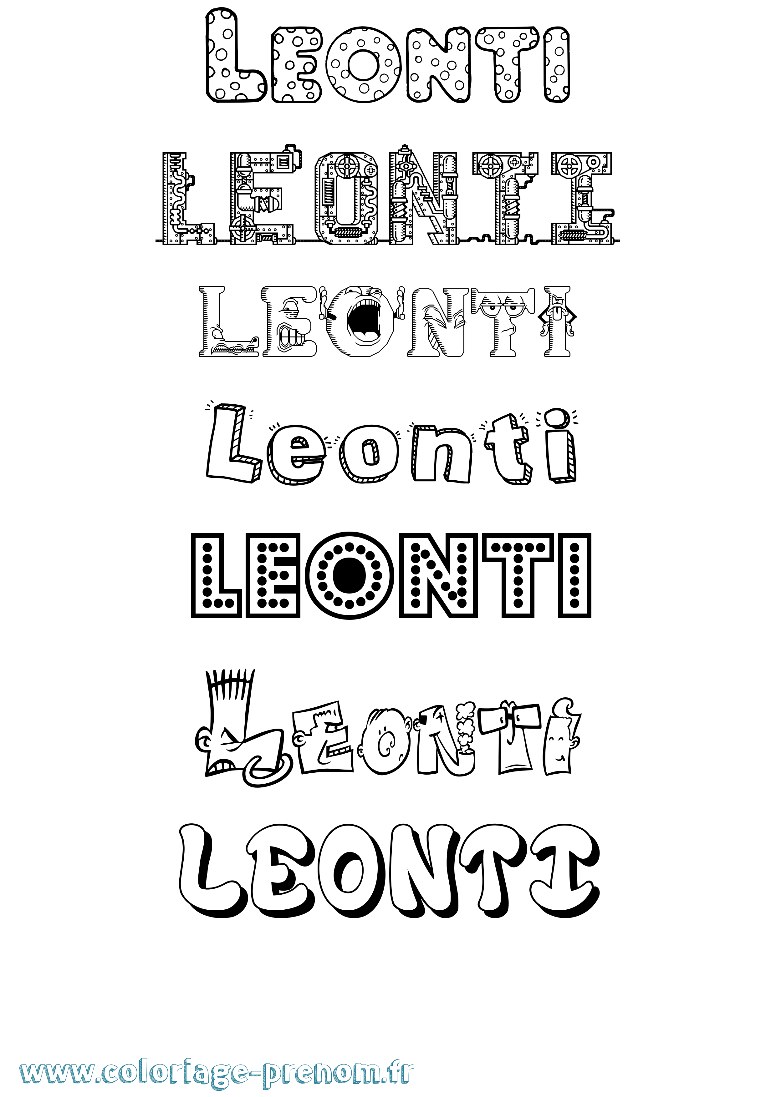 Coloriage Leonti Fun Coloriage prénom Leonti Fun