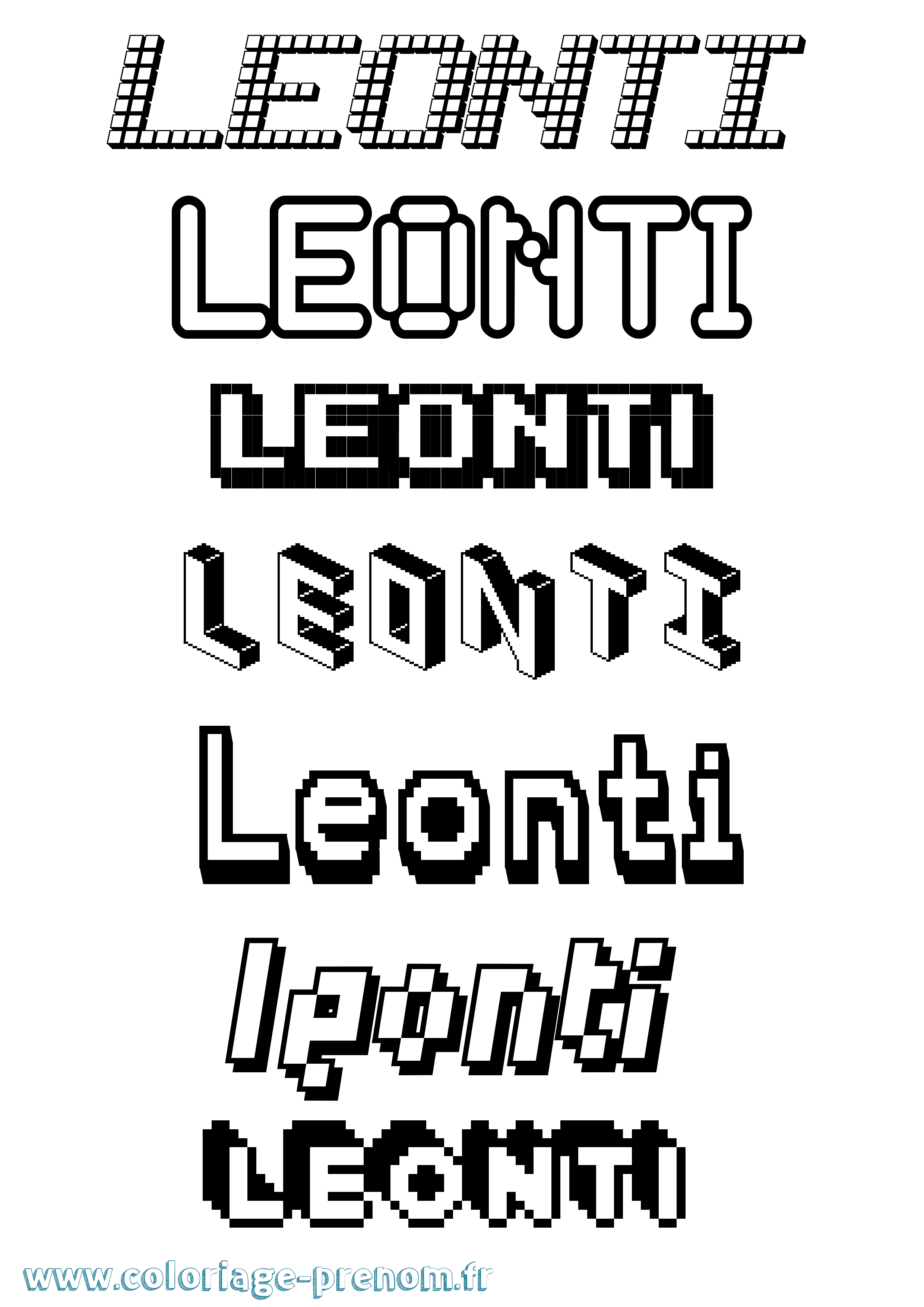 Coloriage Leonti Pixel Coloriage prénom Leonti Pixel