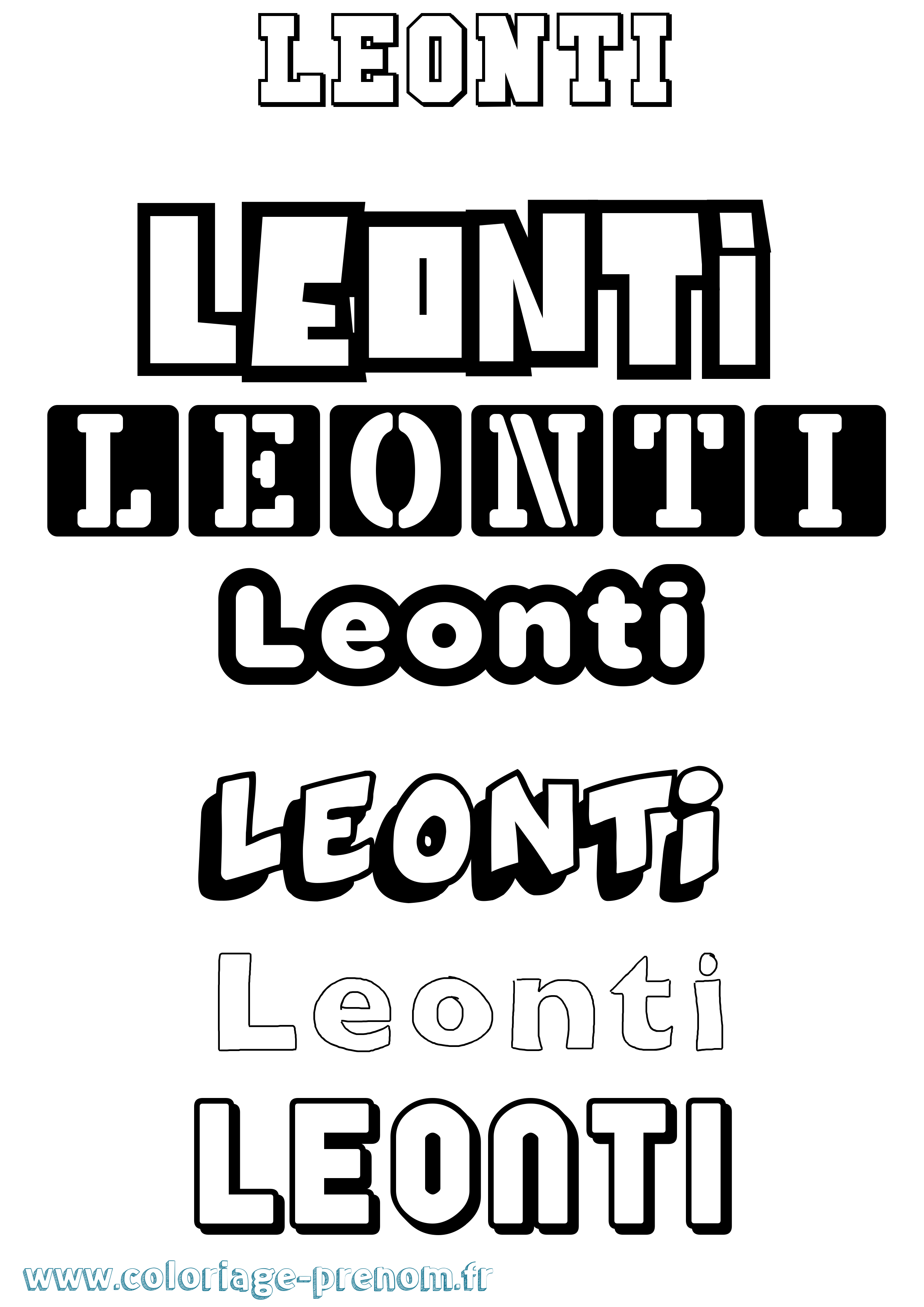 Coloriage Leonti Simple Coloriage prénom Leonti Simple