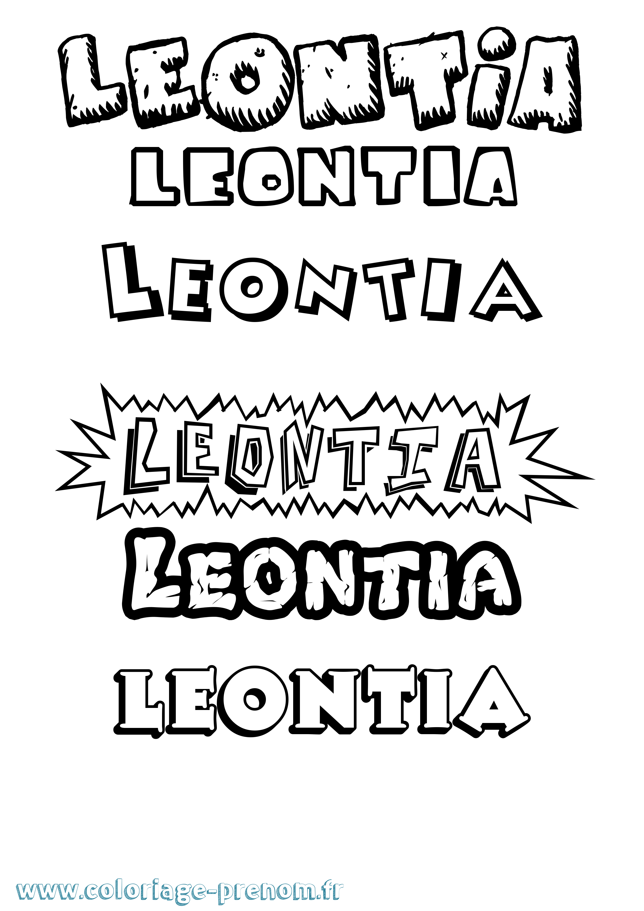 Coloriage Leontia Dessin Animé Coloriage prénom Leontia Dessin Animé