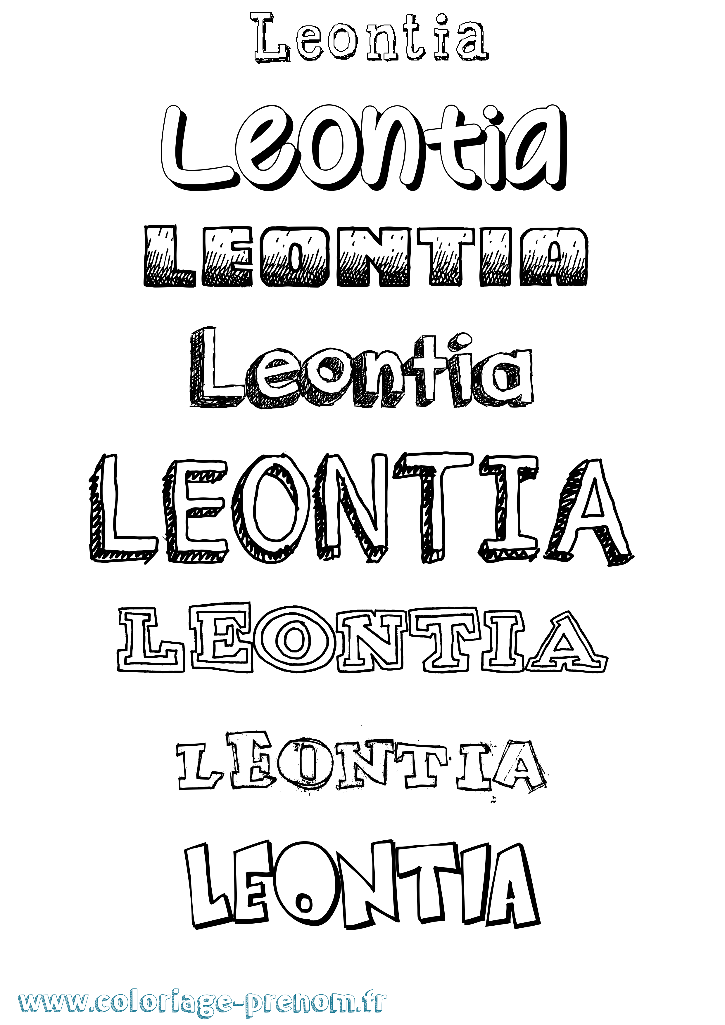 Coloriage Leontia Dessiné Coloriage prénom Leontia Dessiné