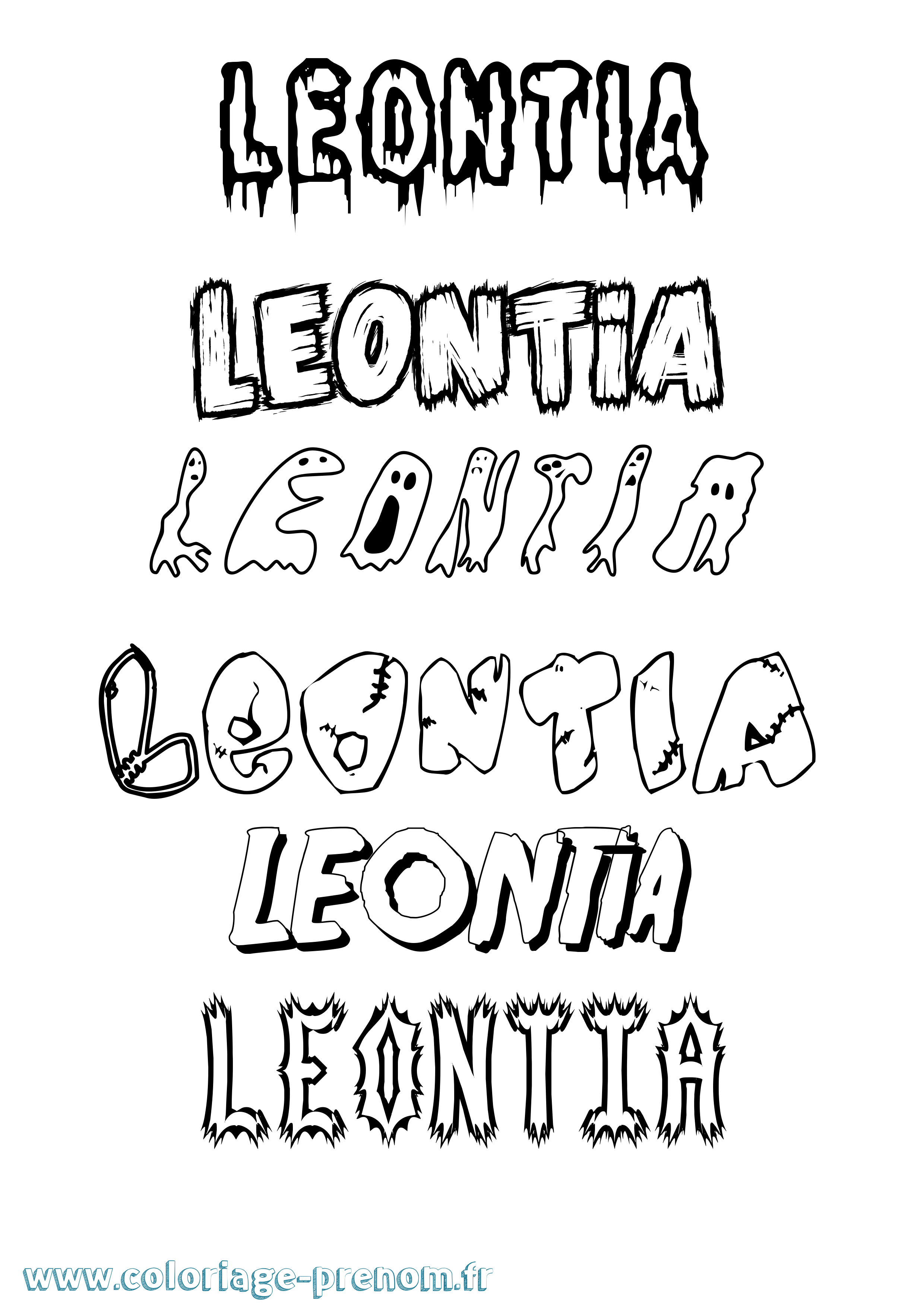 Coloriage Leontia Frisson Coloriage prénom Leontia Frisson