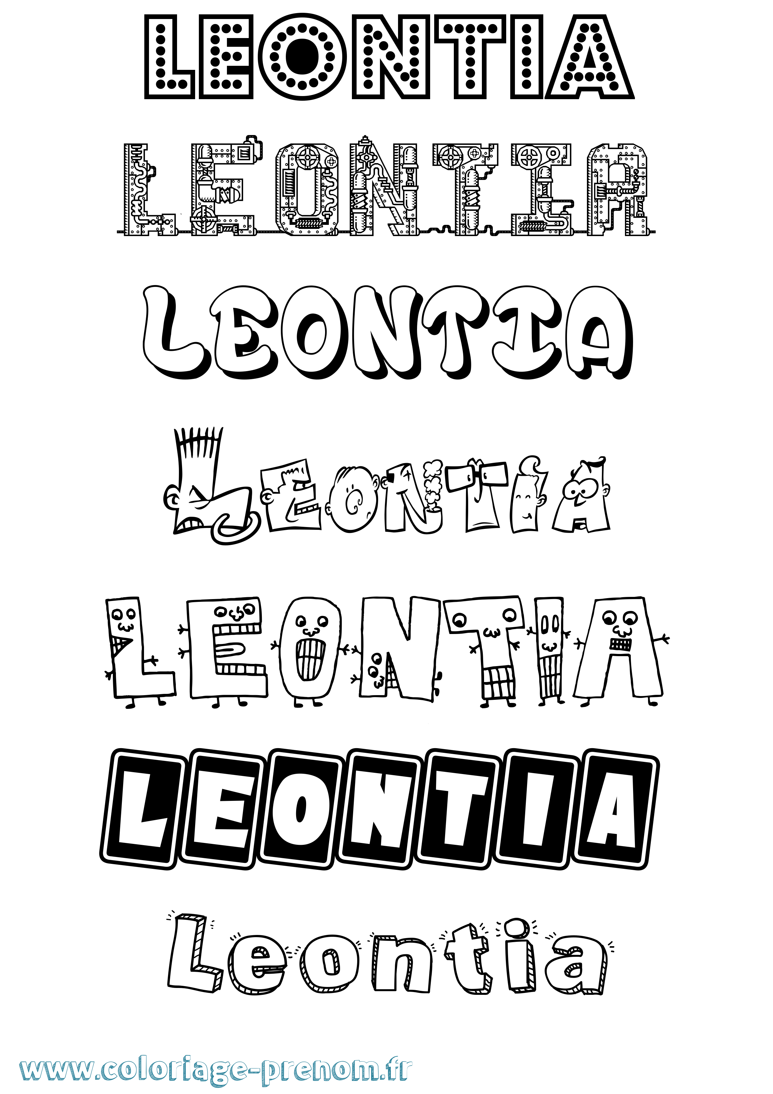 Coloriage Leontia Fun Coloriage prénom Leontia Fun