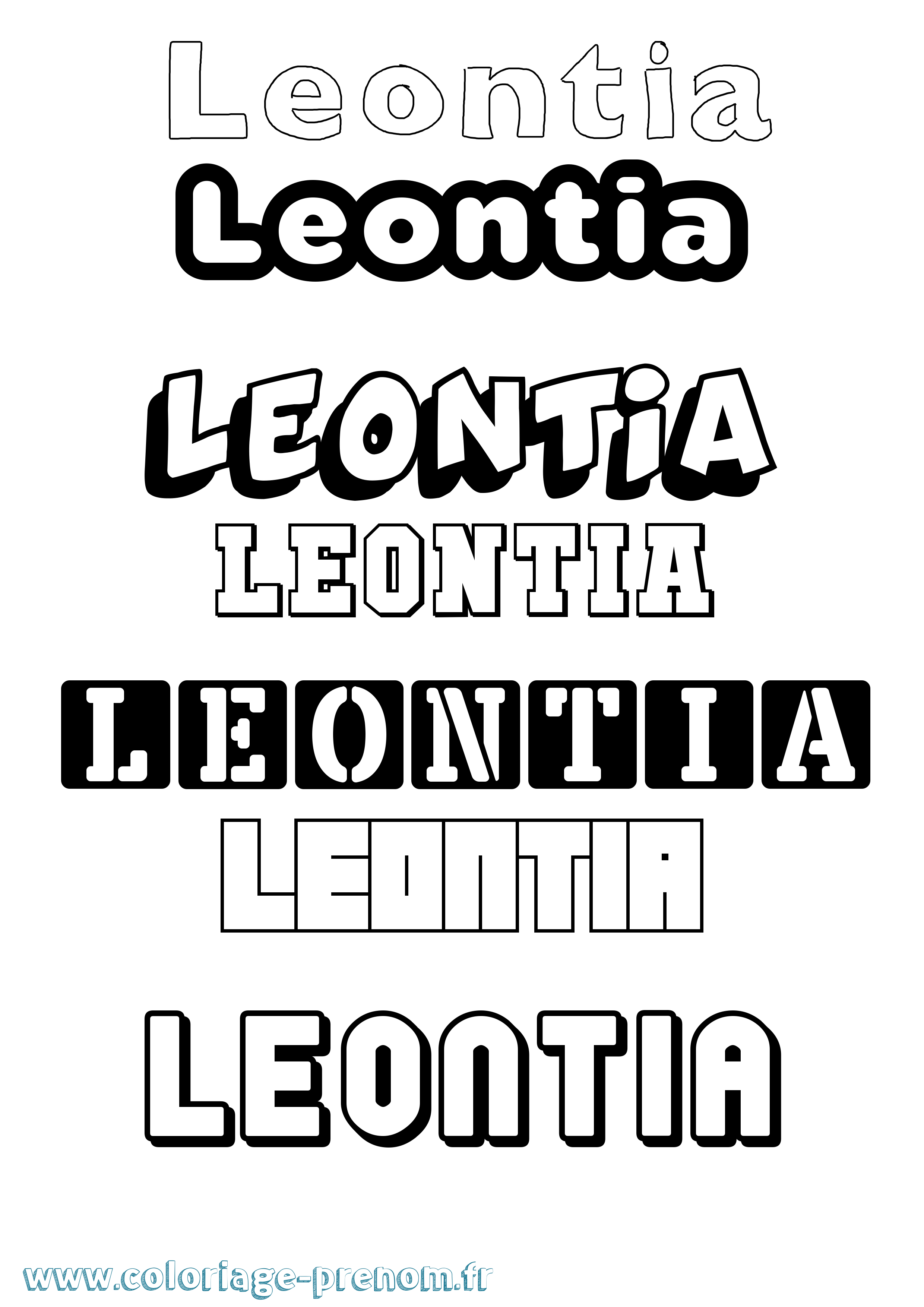 Coloriage Leontia Simple Coloriage prénom Leontia Simple