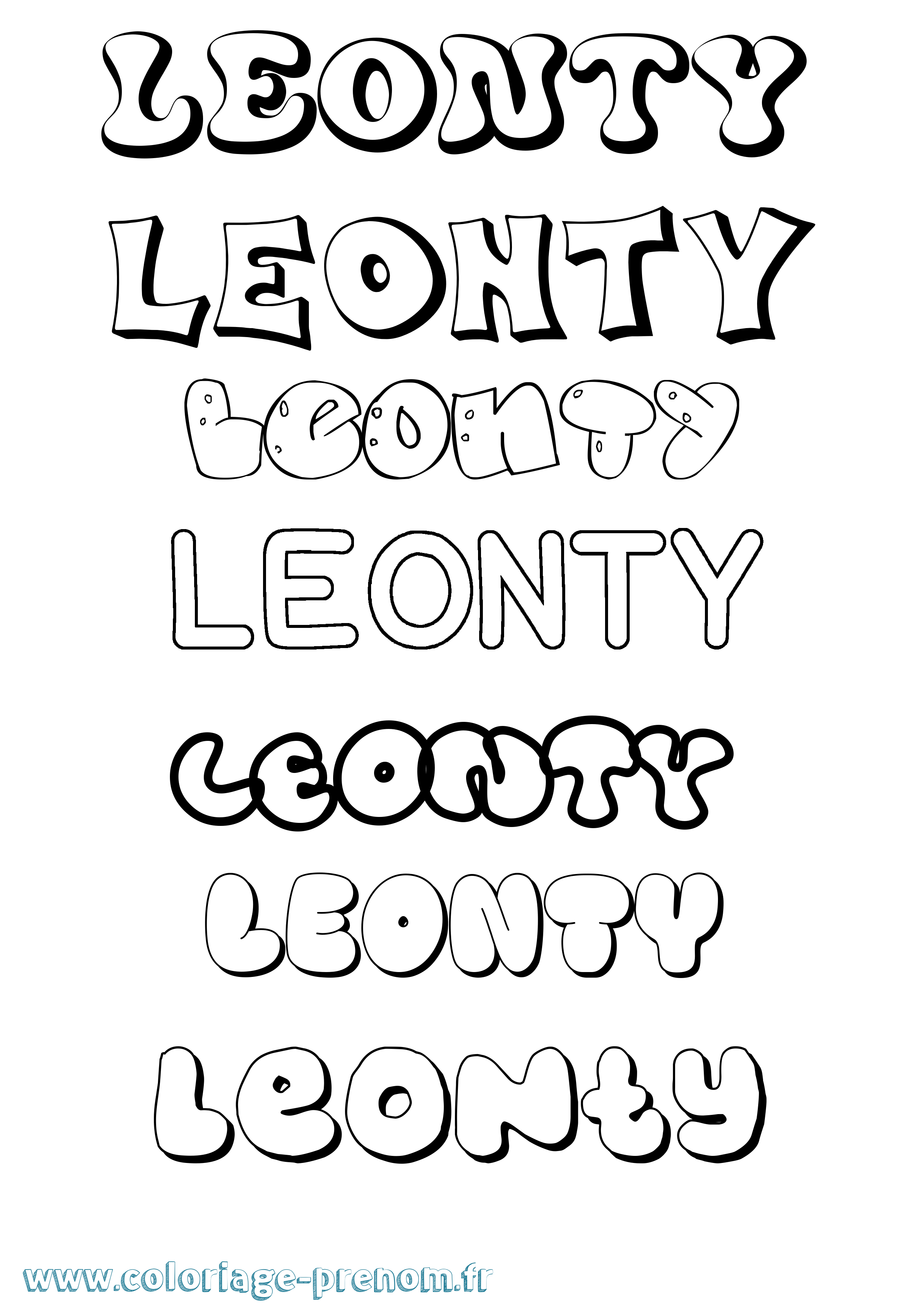 Coloriage Leonty Bubble Coloriage prénom Leonty Bubble
