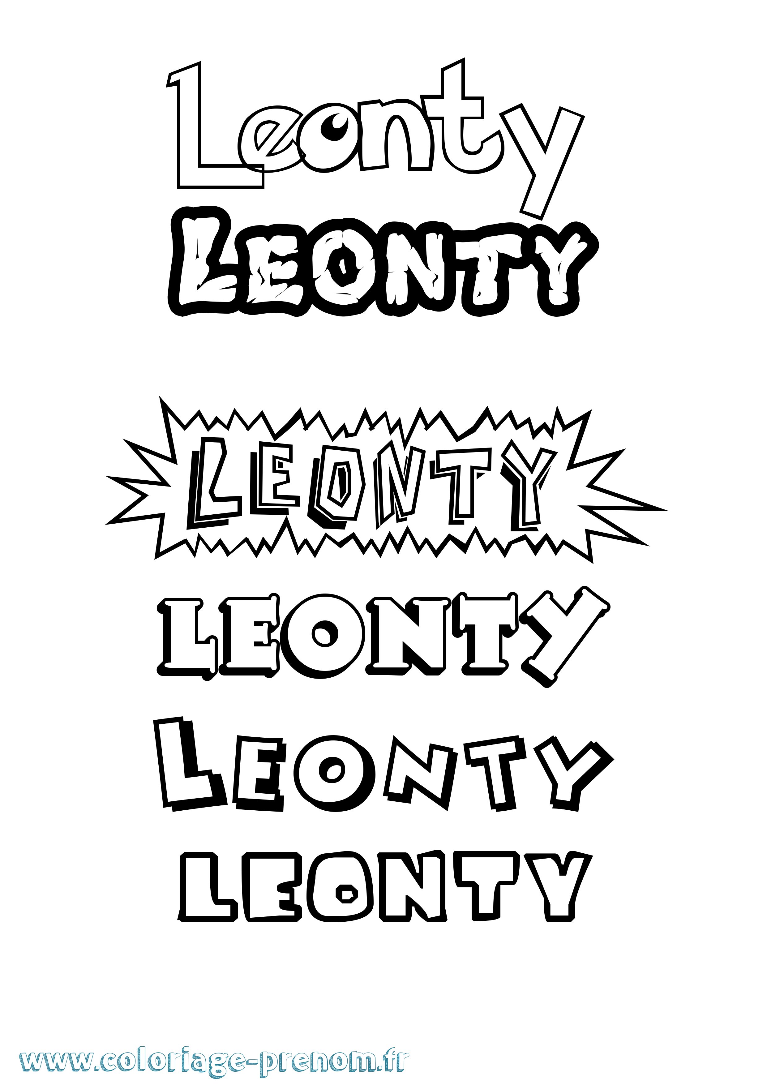 Coloriage Leonty Dessin Animé Coloriage prénom Leonty Dessin Animé
