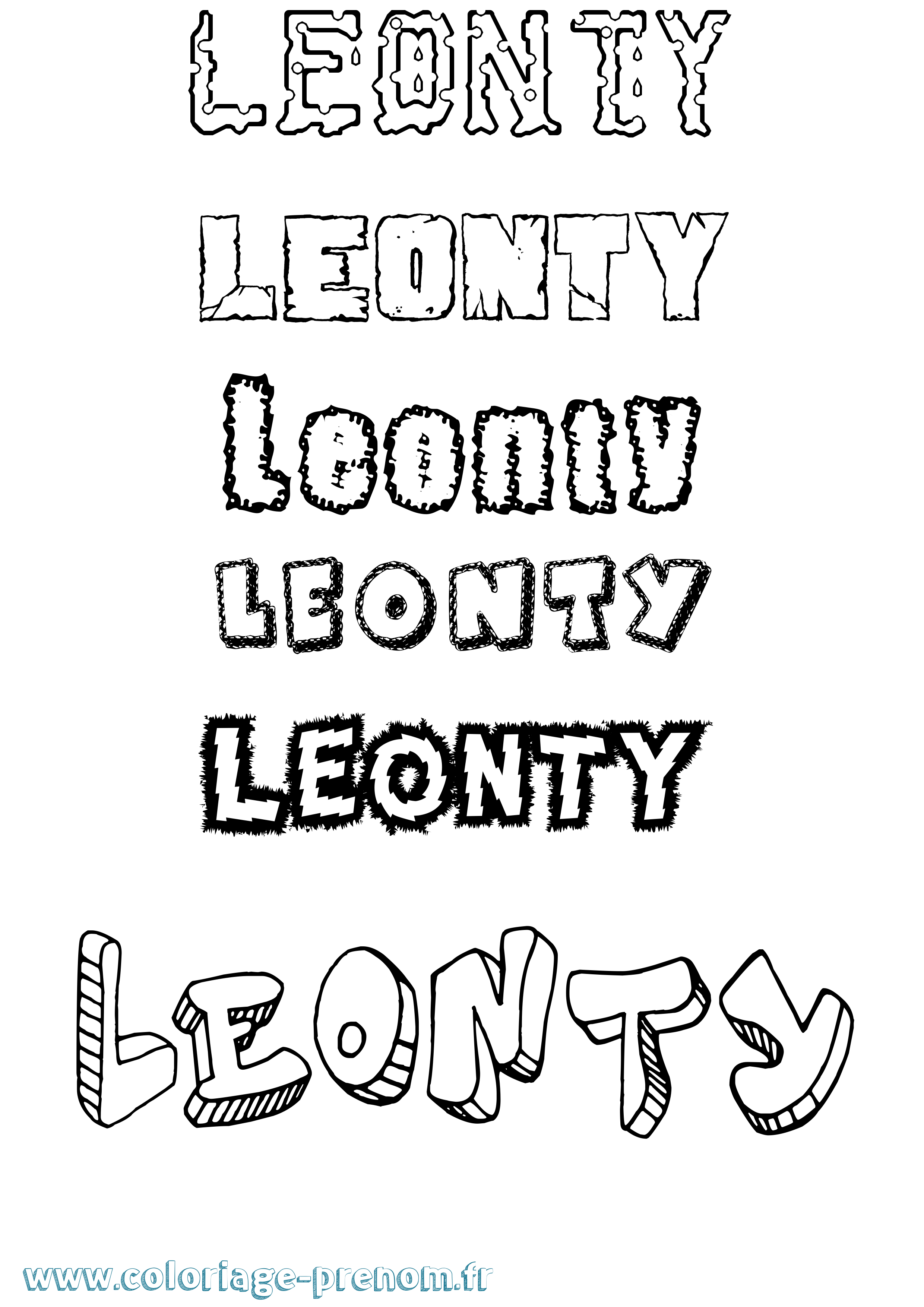 Coloriage Leonty Destructuré Coloriage prénom Leonty Destructuré