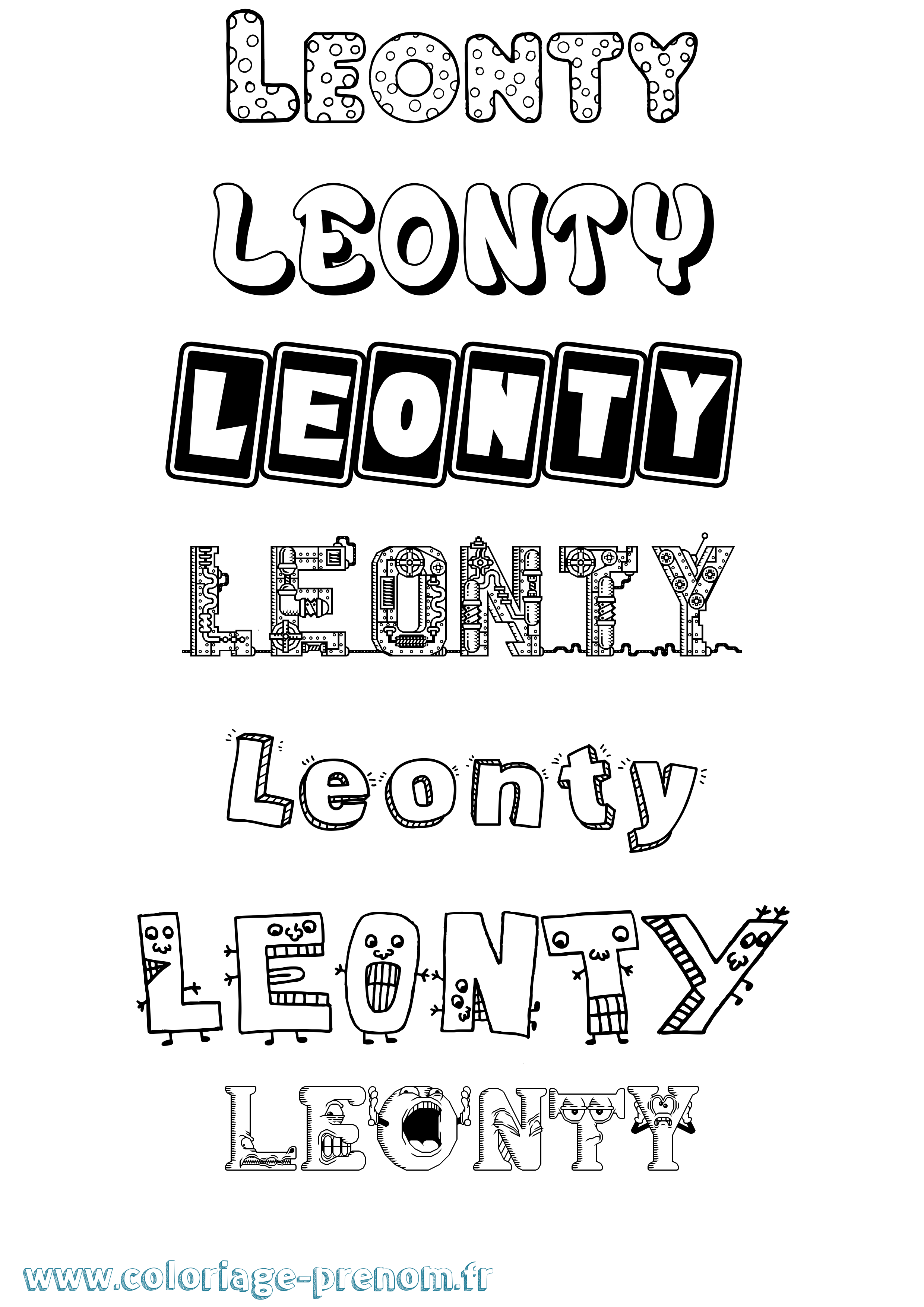 Coloriage Leonty Fun Coloriage prénom Leonty Fun
