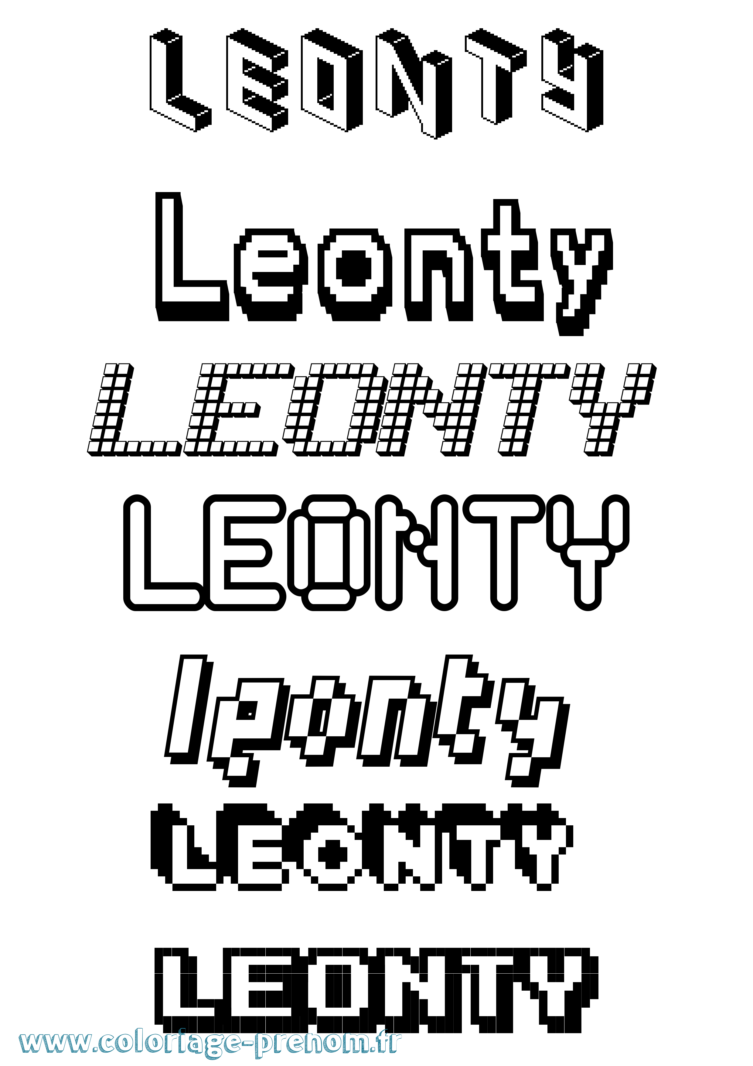 Coloriage Leonty Pixel Coloriage prénom Leonty Pixel