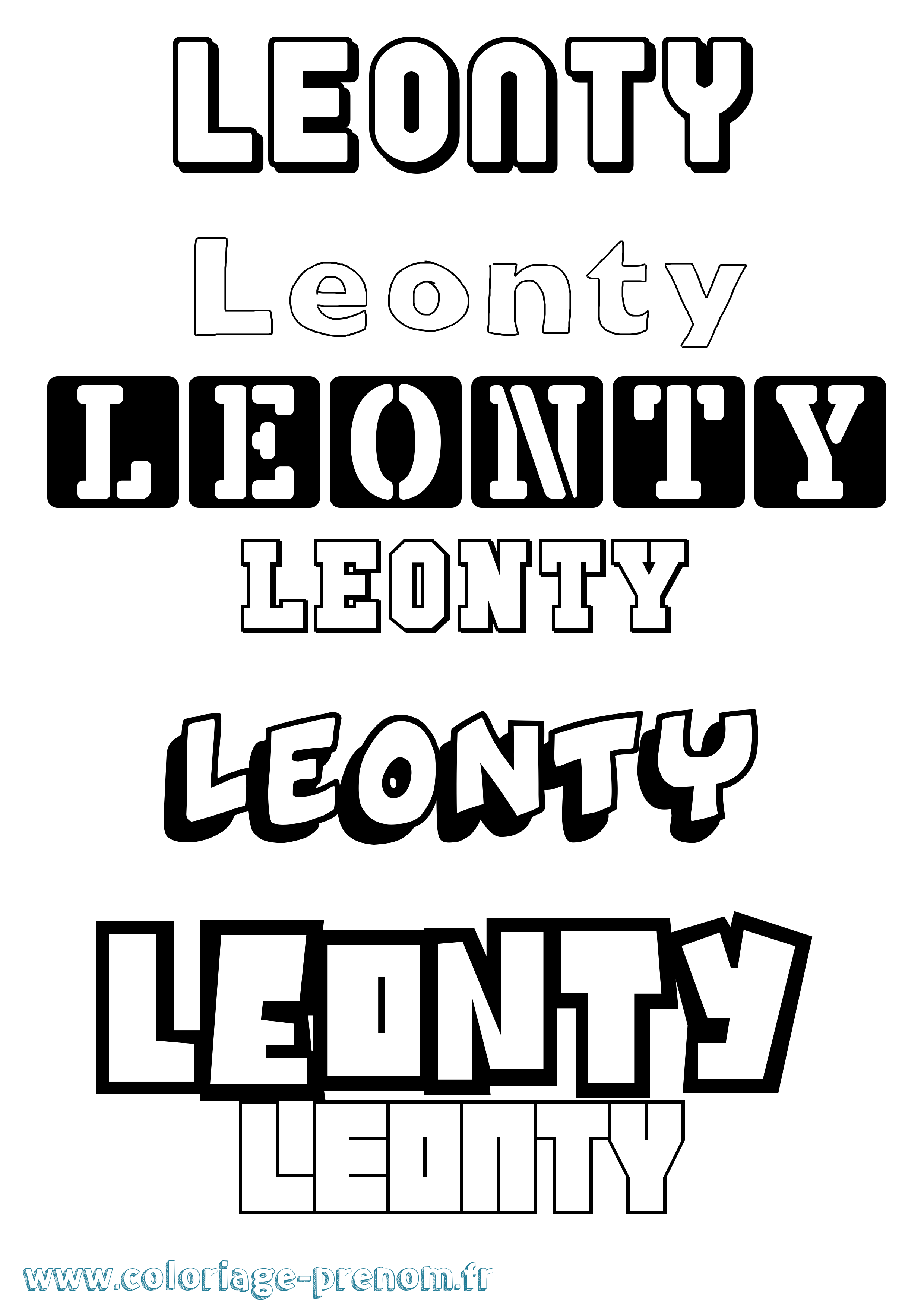Coloriage Leonty Simple Coloriage prénom Leonty Simple