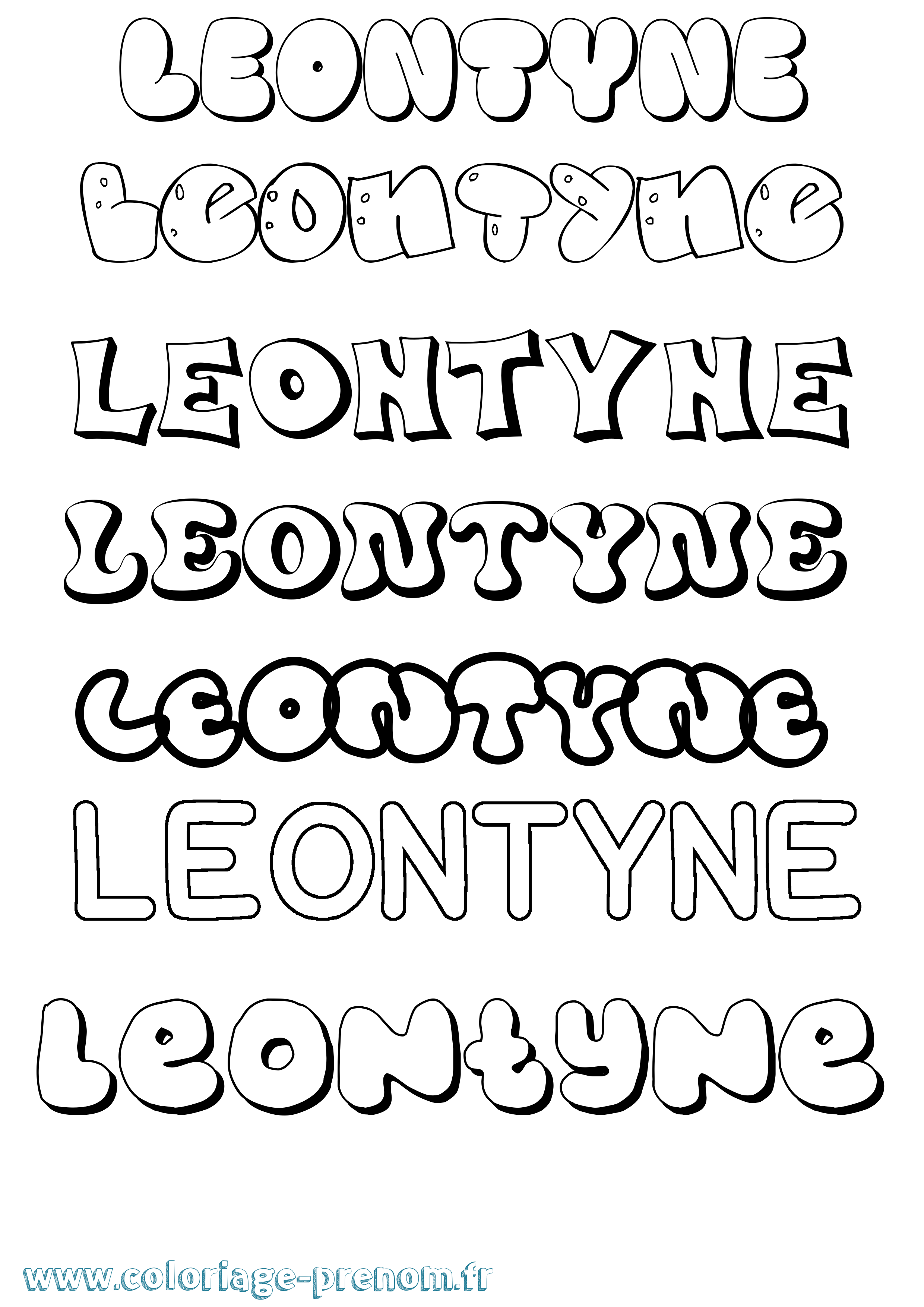 Coloriage Leontyne Bubble Coloriage prénom Leontyne Bubble